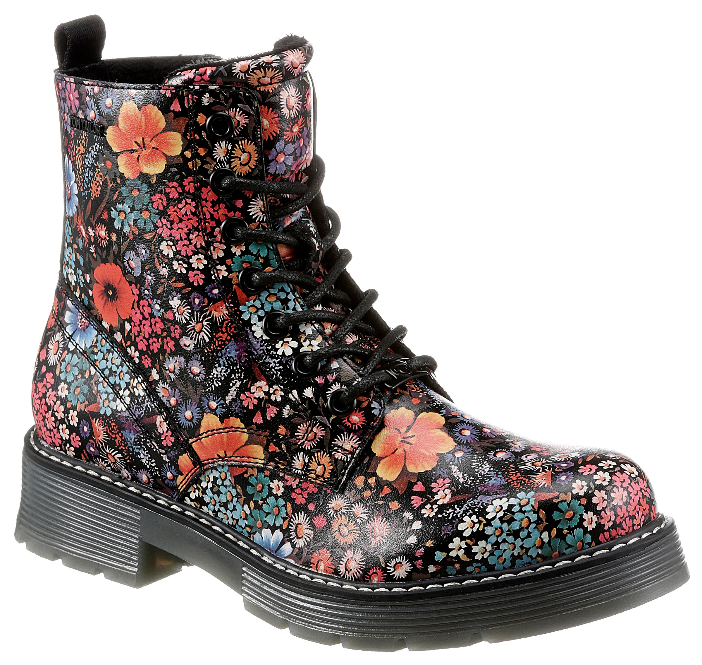 Image of TOM TAILOR Schnürboots, mit hübschem Blütenprint, G-Weite bei Ackermann Versand Schweiz