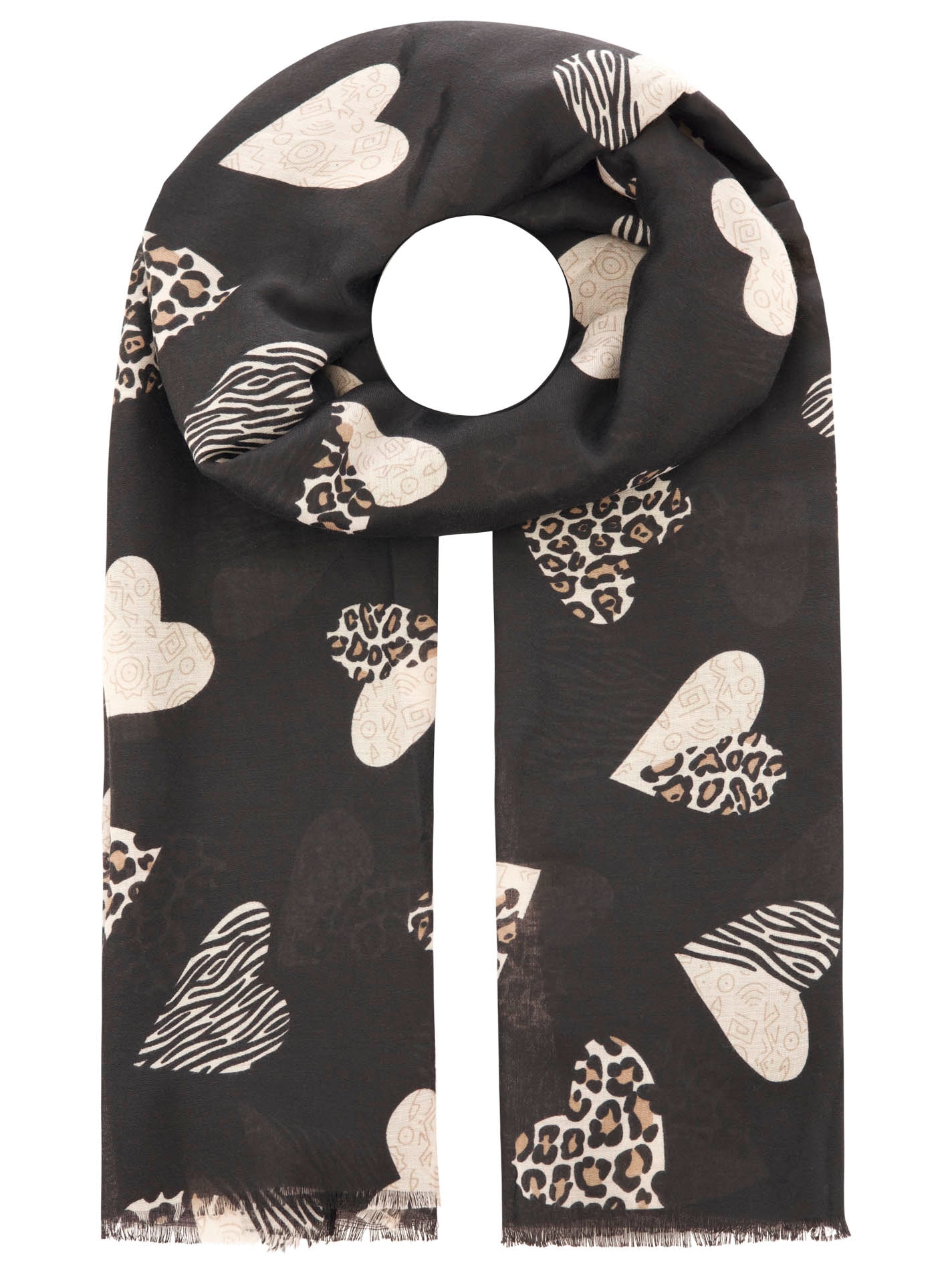 Zwillingsherz Schal »"Safari Hearts"« angesagtes Herzmuster im Leolook