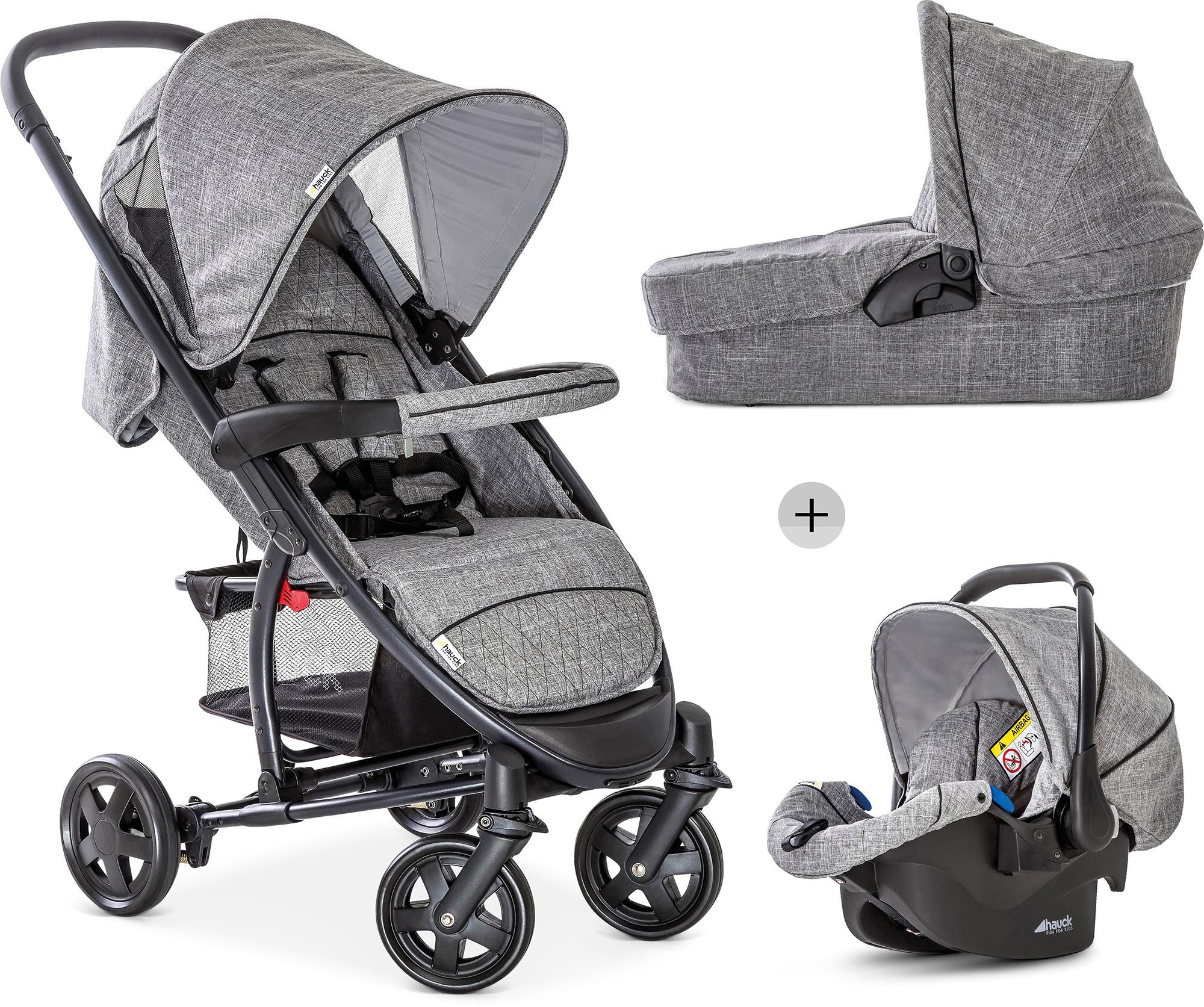 Image of Hauck Kombi-Kinderwagen »Malibu 4 Trio Set, Melange/Grey«, mit Babyschale; Kinderwagen bei Ackermann Versand Schweiz