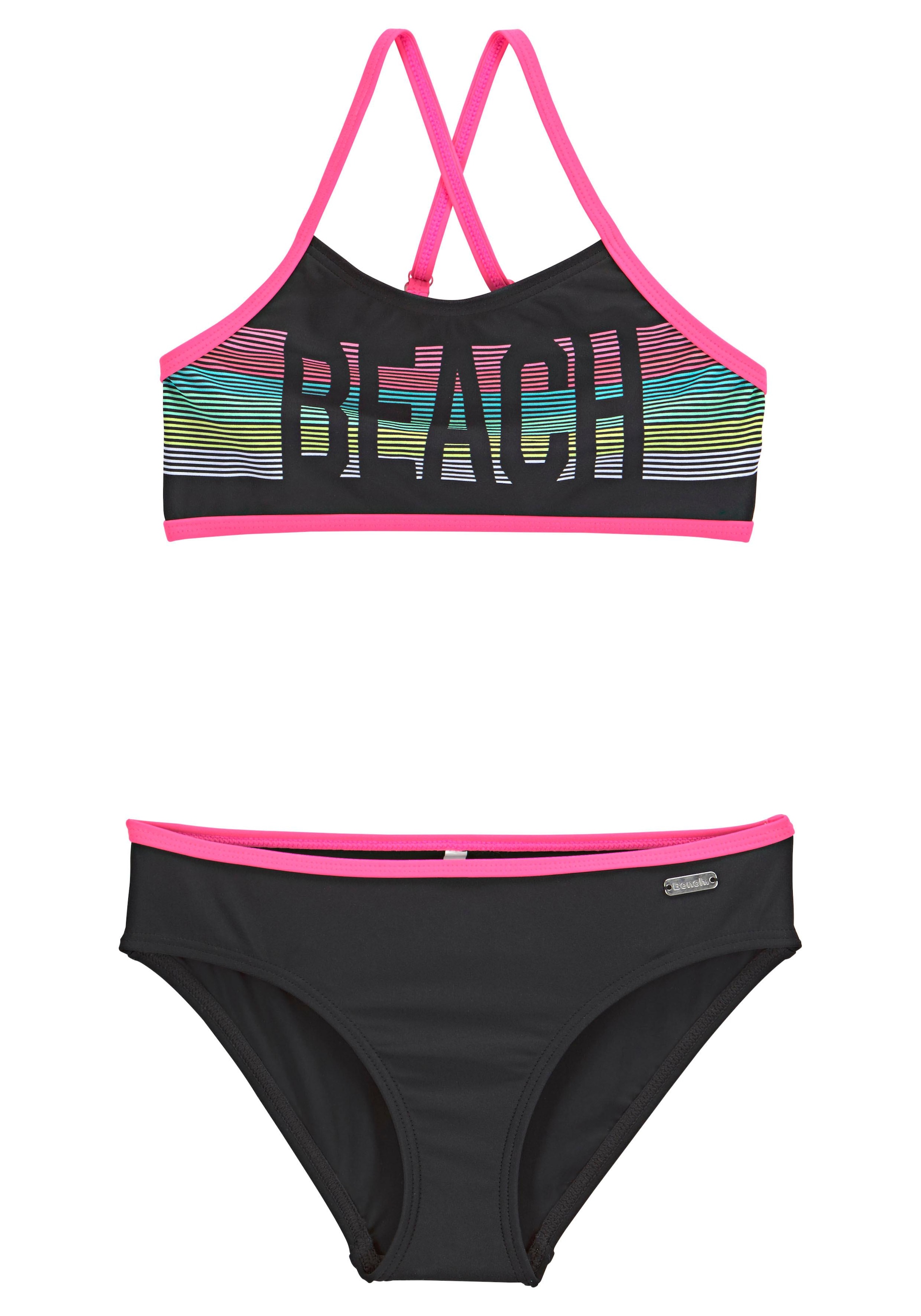 Trendige Bench. Bustier-Bikini, mit pinken ohne shoppen Mindestbestellwert Kontrastpaspeln