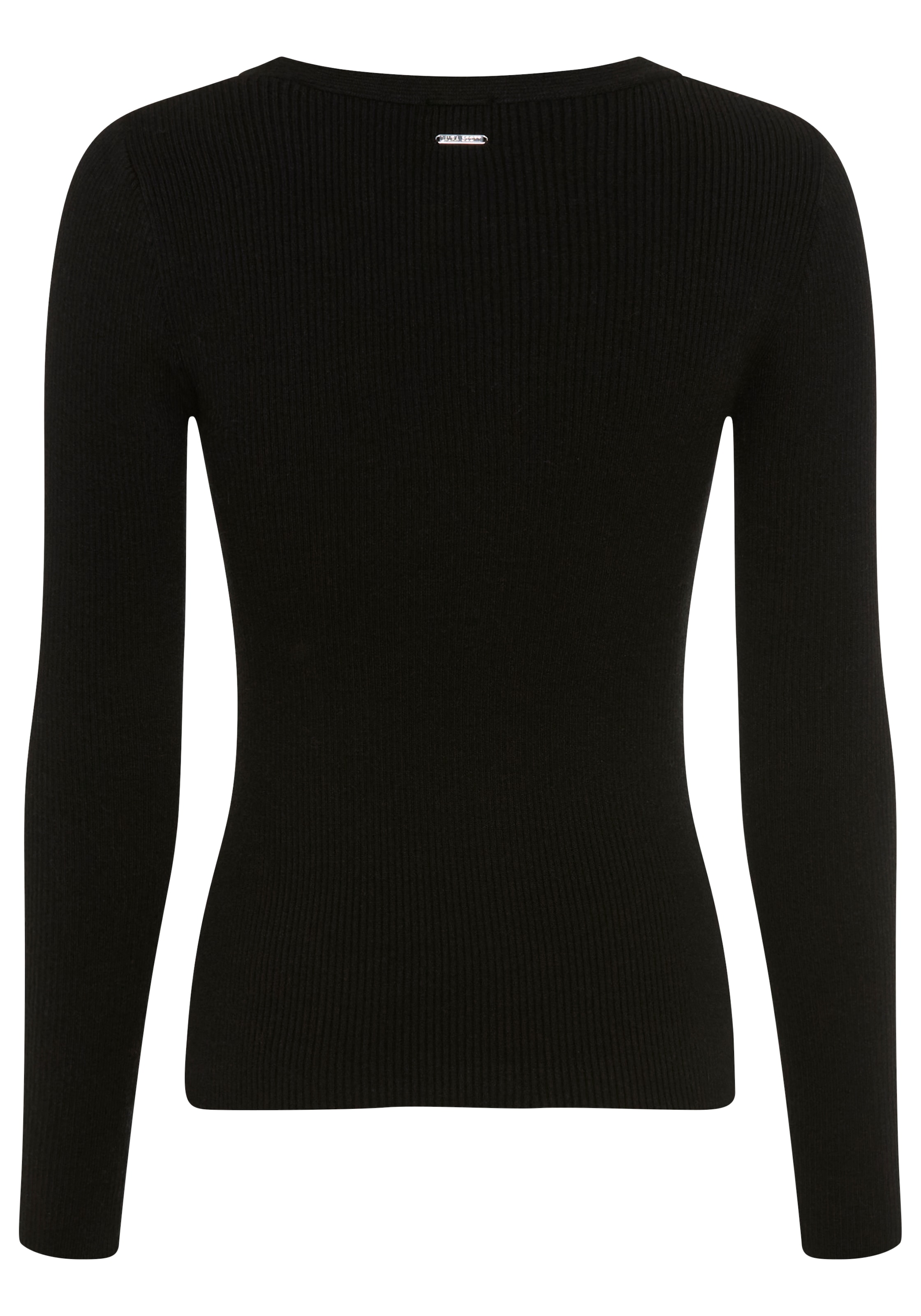 Laura Scott Strickpullover »figurbetonte Passform, hüftlange Schnittform, aus Rippstrick« mit femininen Cut-Outs, aus weicher Viskosemischung