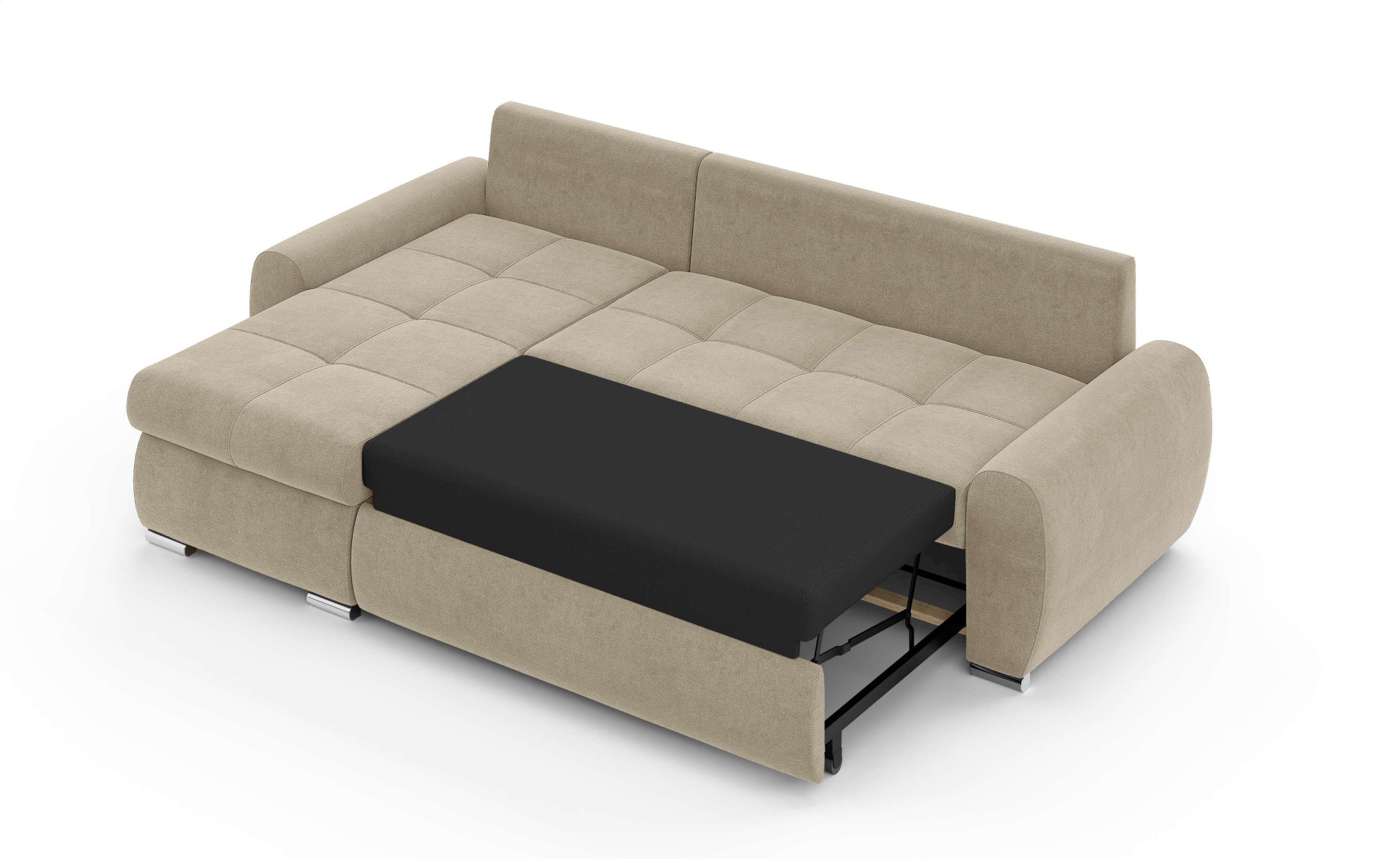INOSIGN Ecksofa »HAVERHILL Schlafsofa mit Bettkasten, Masse B/H/T: 237/89/166 cm«, L-Form mit Recamiere links oder rechts bestellbar, Wellenunterfederung