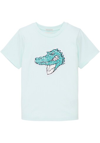 TOM TAILOR T-Shirt, mit Krokodil Motiv aus Pailletten kaufen