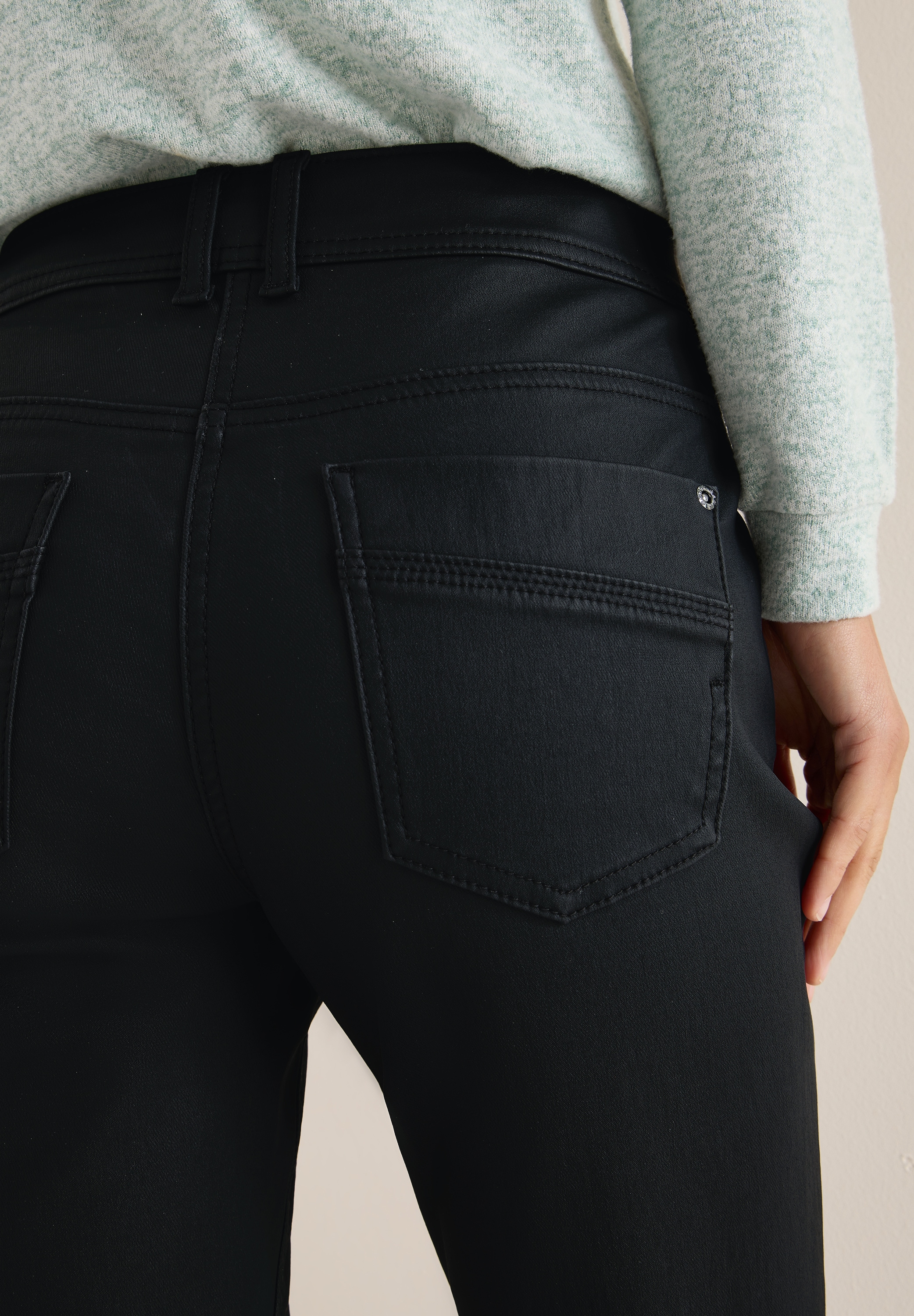 Cecil Pantalon 5 poches »Style Toronto«  im Leder-Look, mit leicht glänzender Beschichtung