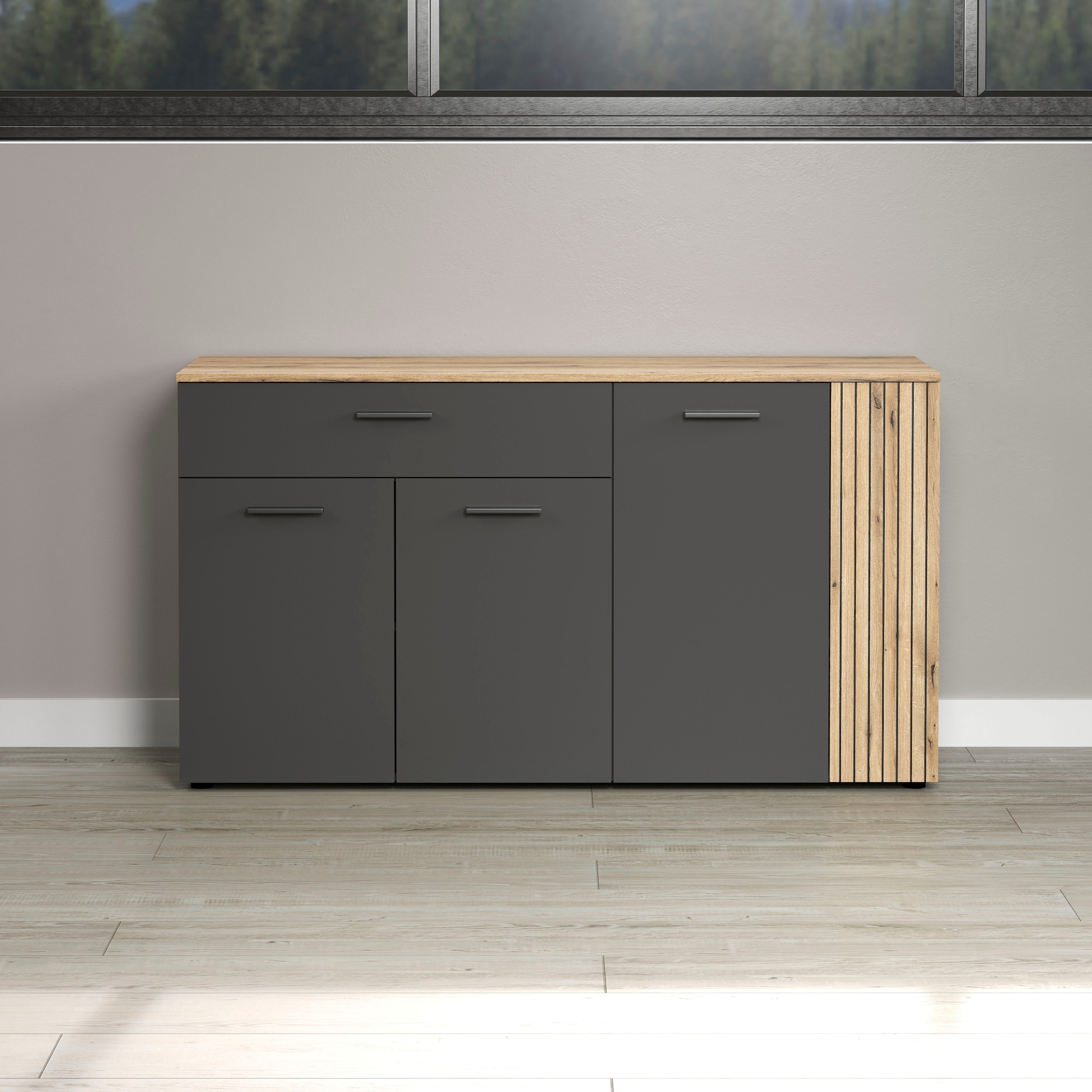 Home affaire Sideboard »Estepona« 1 Stk. tlg. Kommode, Akustikpaneel-Look; Breite 150 cm