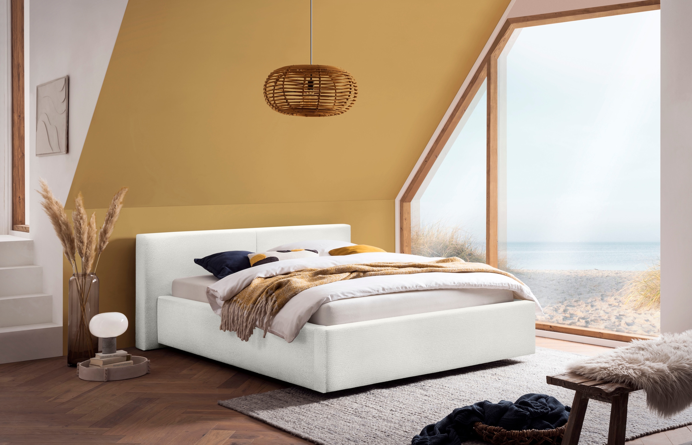 meise.möbel Lit rembourré »Cube wahlweise mit Matratze und Bettkasten« extra flaches Kopfteil, erhältlich in den Breiten 140cm, 160cm & 180cm