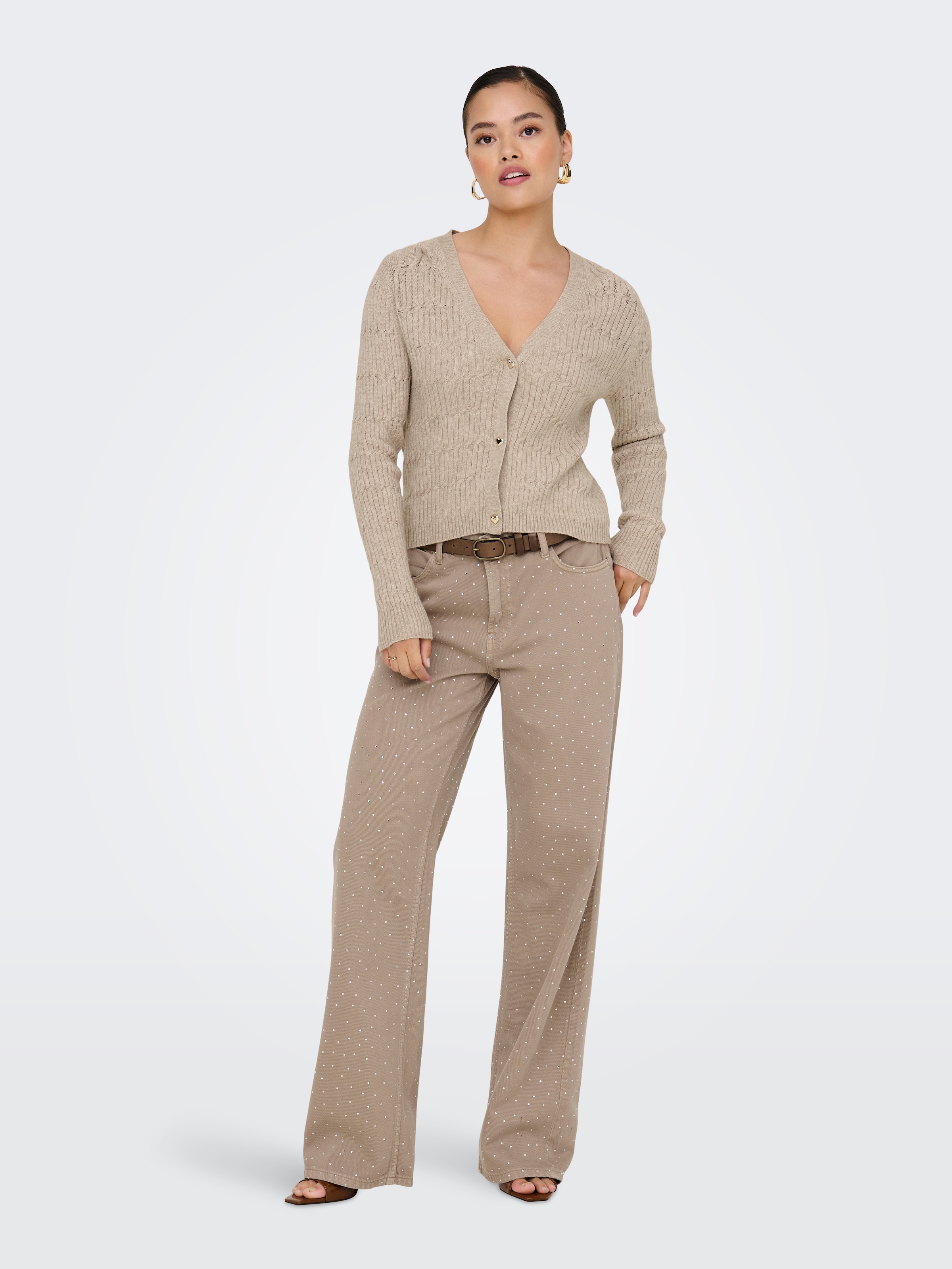 ONLY Strickjacke »ONLKATIA LS CABLE V-NECK CARDIGAN CC KNT«