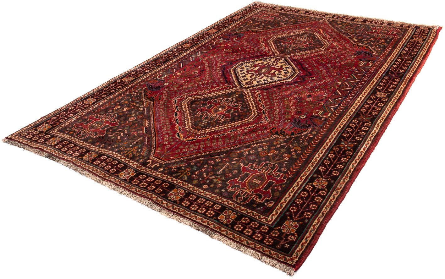 Image of morgenland Orientteppich »Perser - Nomadic - 280 x 177 cm - dunkelrot«, rechteckig, 10 mm Höhe, Wohnzimmer, Handgeknüpft, Einzelstück mit Zertifikat bei Ackermann Versand Schweiz