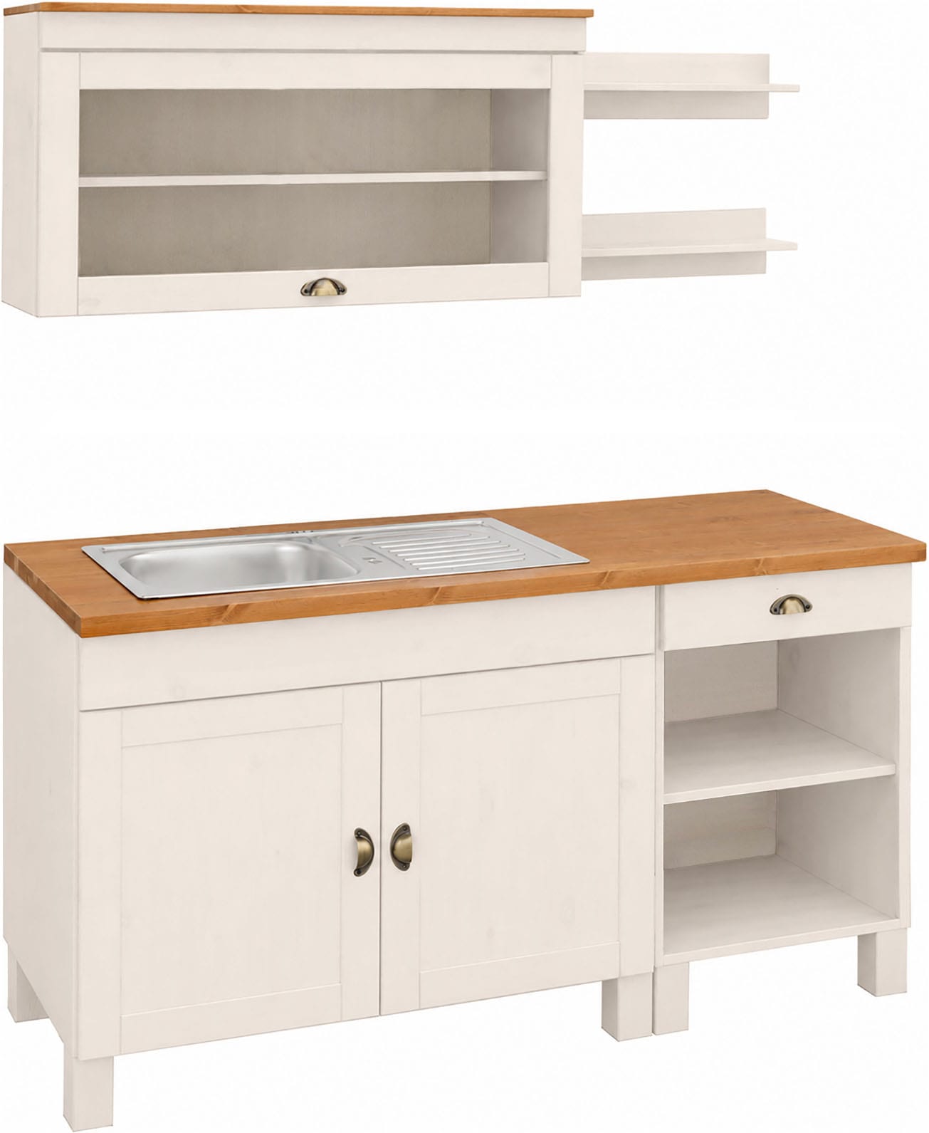 Home affaire Kitchenette »Oslo« largeur 150 cm, plan de travail épaisseur 35 mm, sans appareils électriques