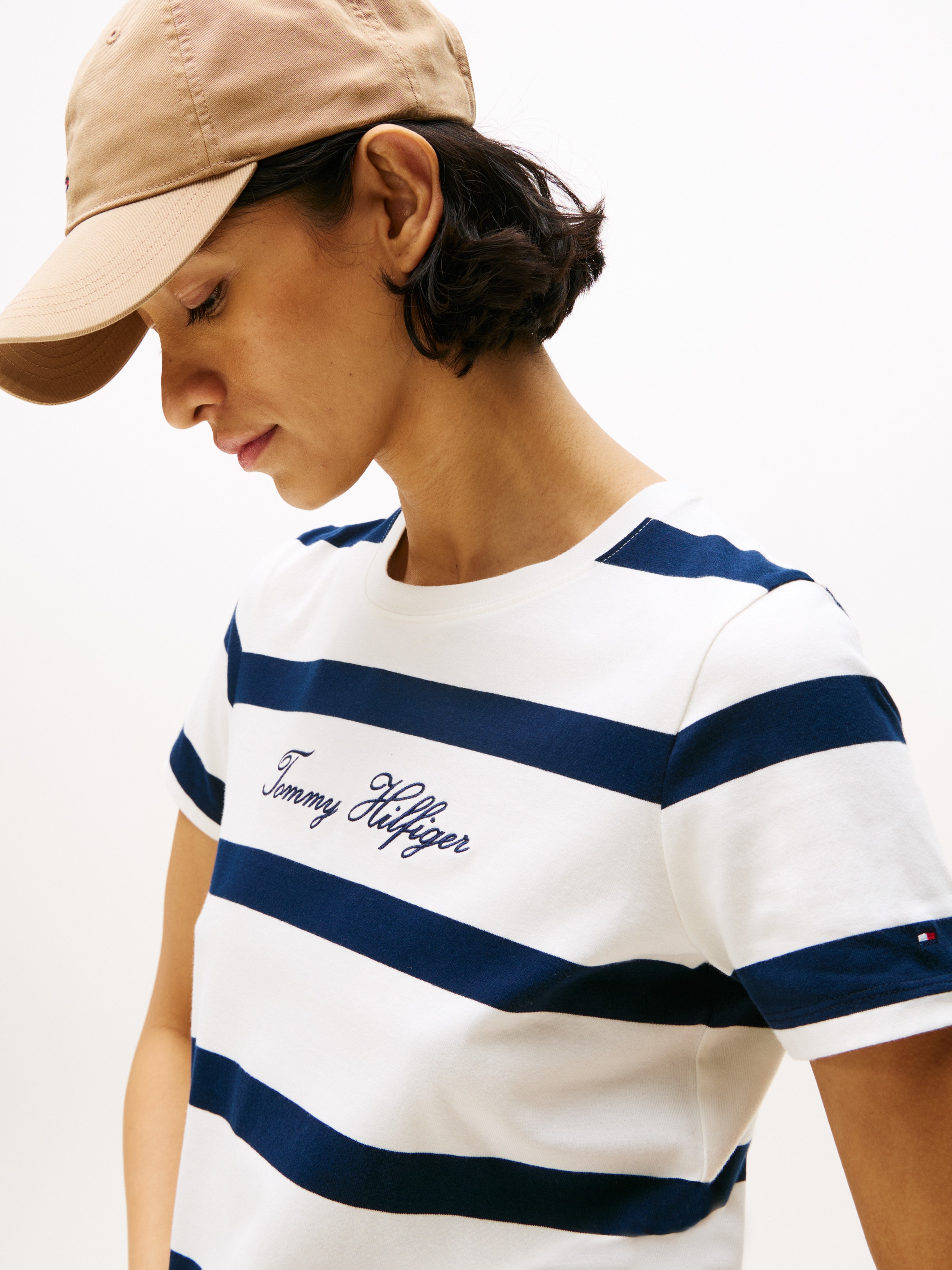 Tommy Hilfiger T-shirt à manches courtes »SCRIPT REG C-NK SS T-SHIRT« Coton