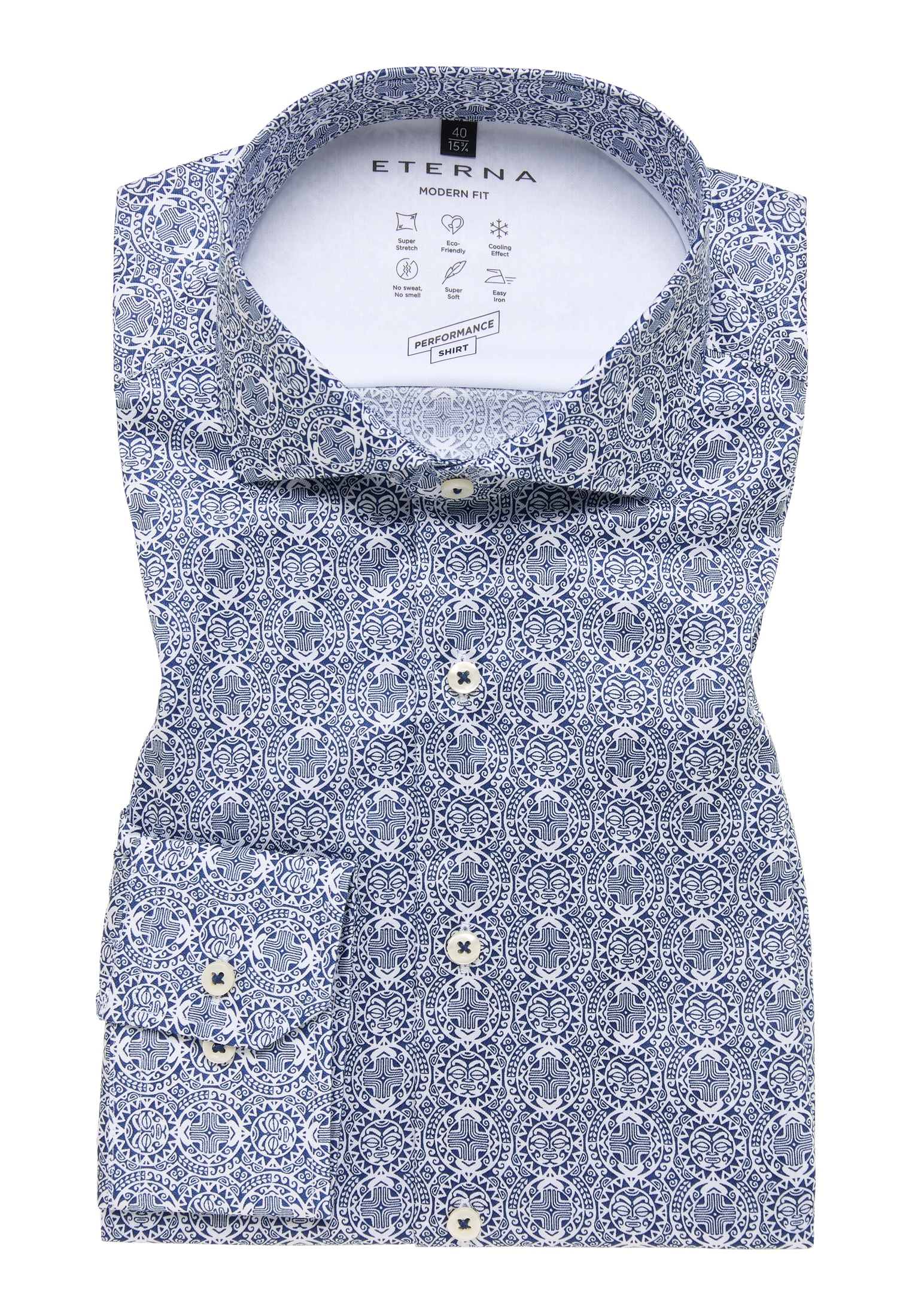 Eterna Langarmhemd »MODERN FIT« EASY IRON (bügelleicht)