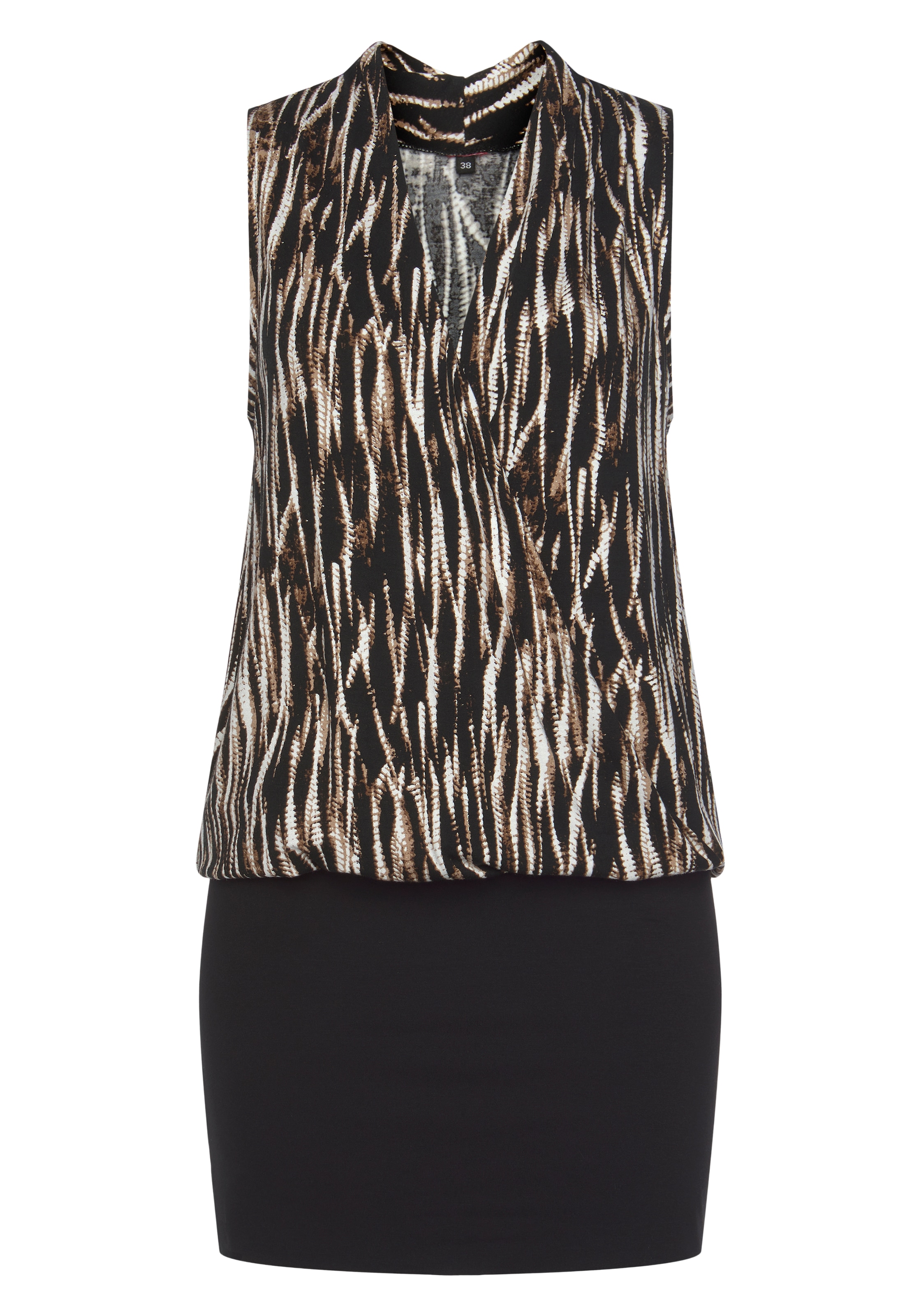 Vivance Minikleid, mit bedrucktem Oberteil, elegantes Blusenkleid, Sommerkleid