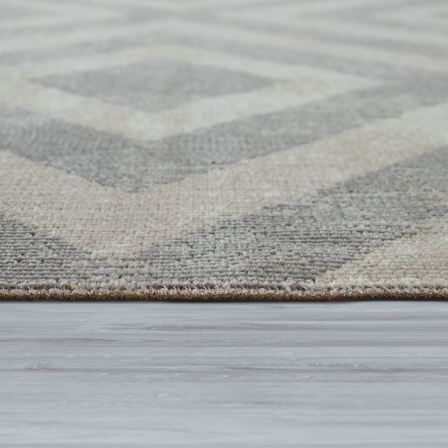 Paco Home Teppich »Poco 821«, rund, 6 mm Höhe, Kurzflor, Rauten-Design, In- und Outdoor geeignet
