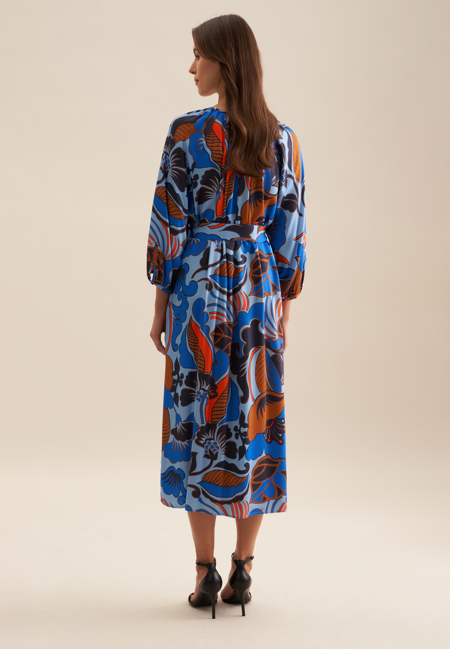 seidensticker Robe d'été »Schwarze Rose« 3/4 Rundhals Floral