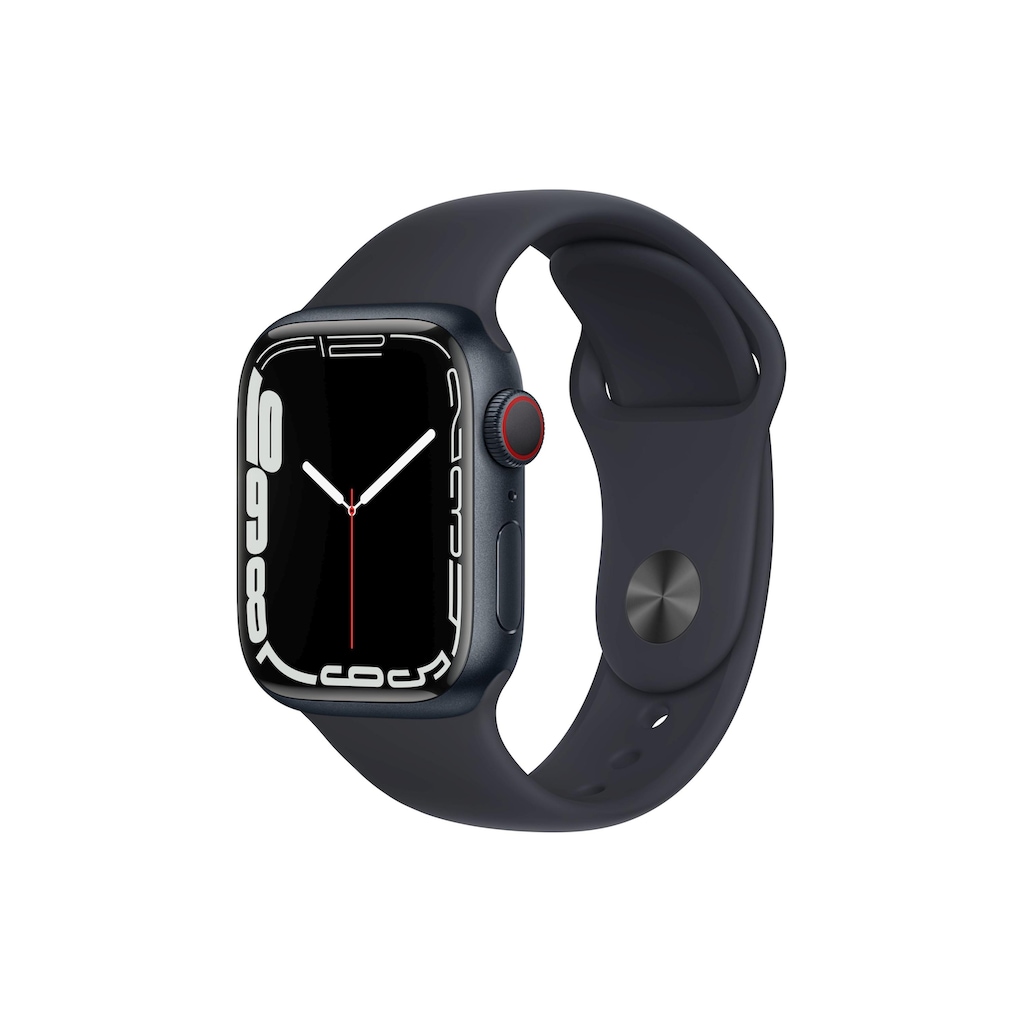 Apple Smartwatch »Serie 7, GPS, 41 mm Aluminiumgehäuse mit Sportarmband«, (Watch OS MKHQ3FD/A)