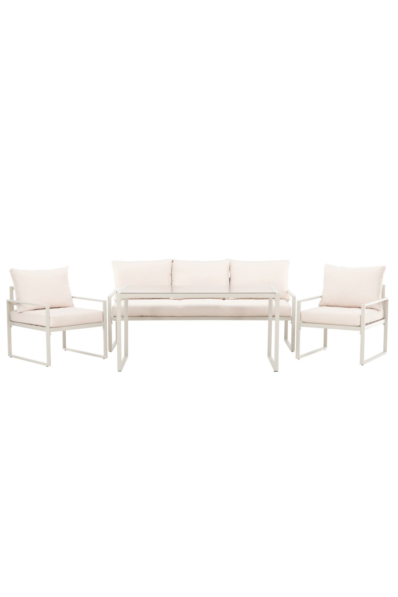 Venture Home Gartenlounge-Set "Catania, großzügiges Outdoor-Set für hohen Sitzkomfort" 4 tlg. Loungemöbel mit Stoffbezug, angenehm, weich