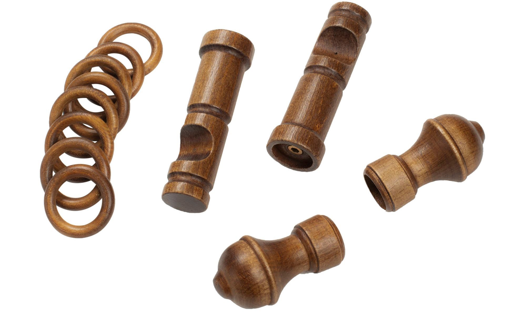 SN DECO GROUP Gardinenstange »Ares«, 1 läufig-läufig, Fixmass, 28 mm, Holz, verschiedene Längen und Farben, Komplettset