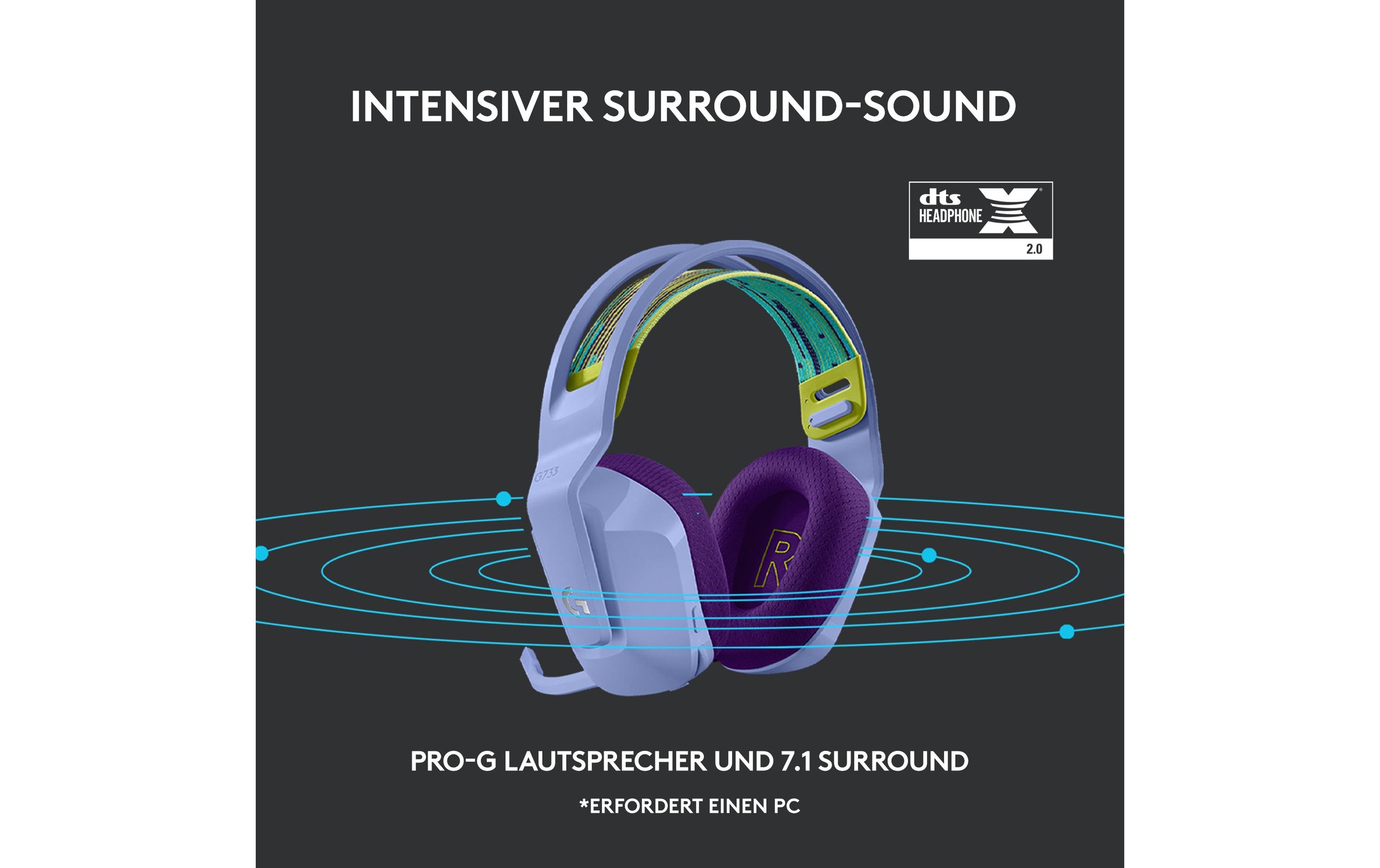 Logitech Gaming-Headset »G733 Lightspeed Lila«