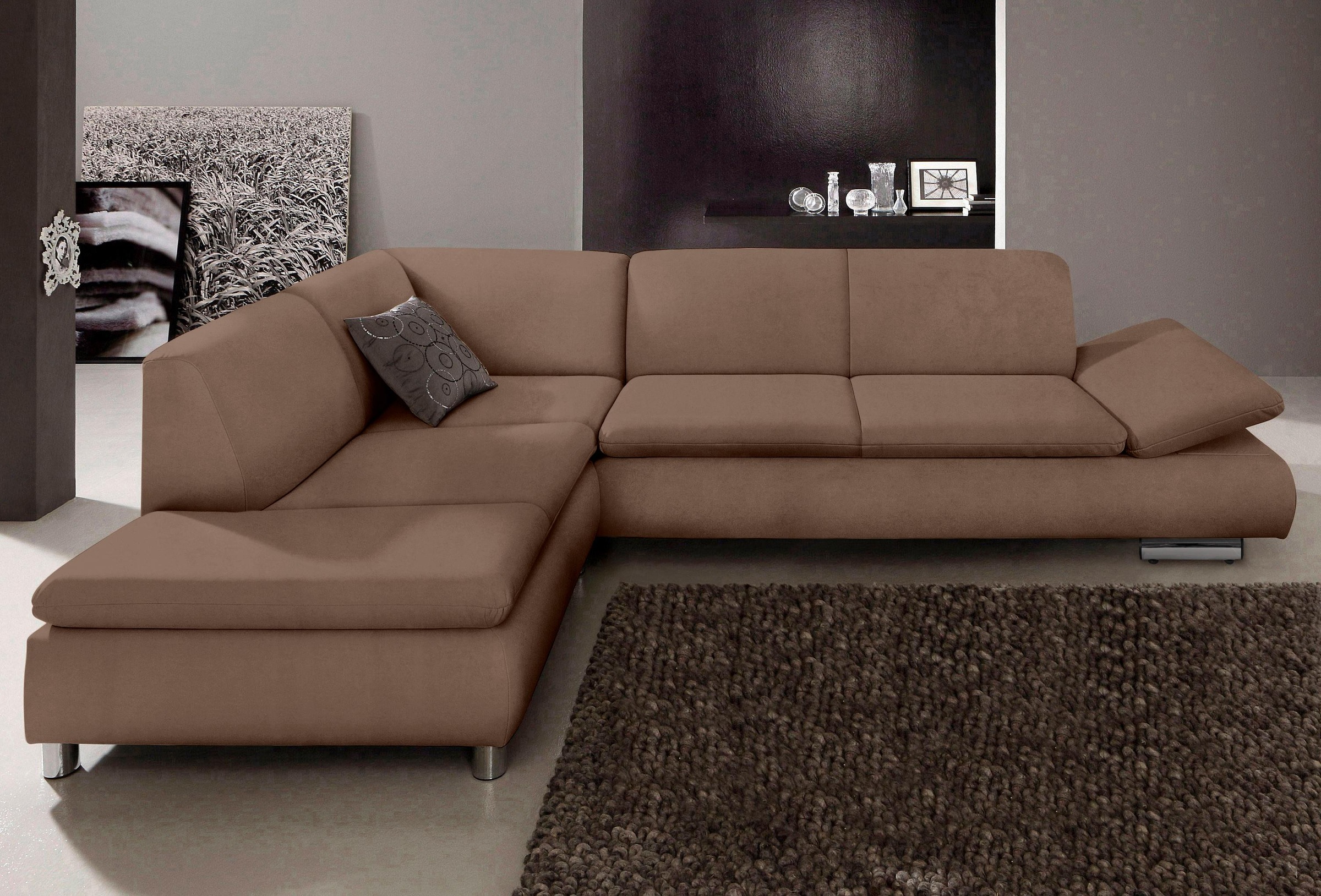Max Winzer® Ecksofa »Toulouse modern und bequem, aktuelles Design, hoher Sitzkomfort«, mit klappbaren Armlehnen, Breite 271 cm