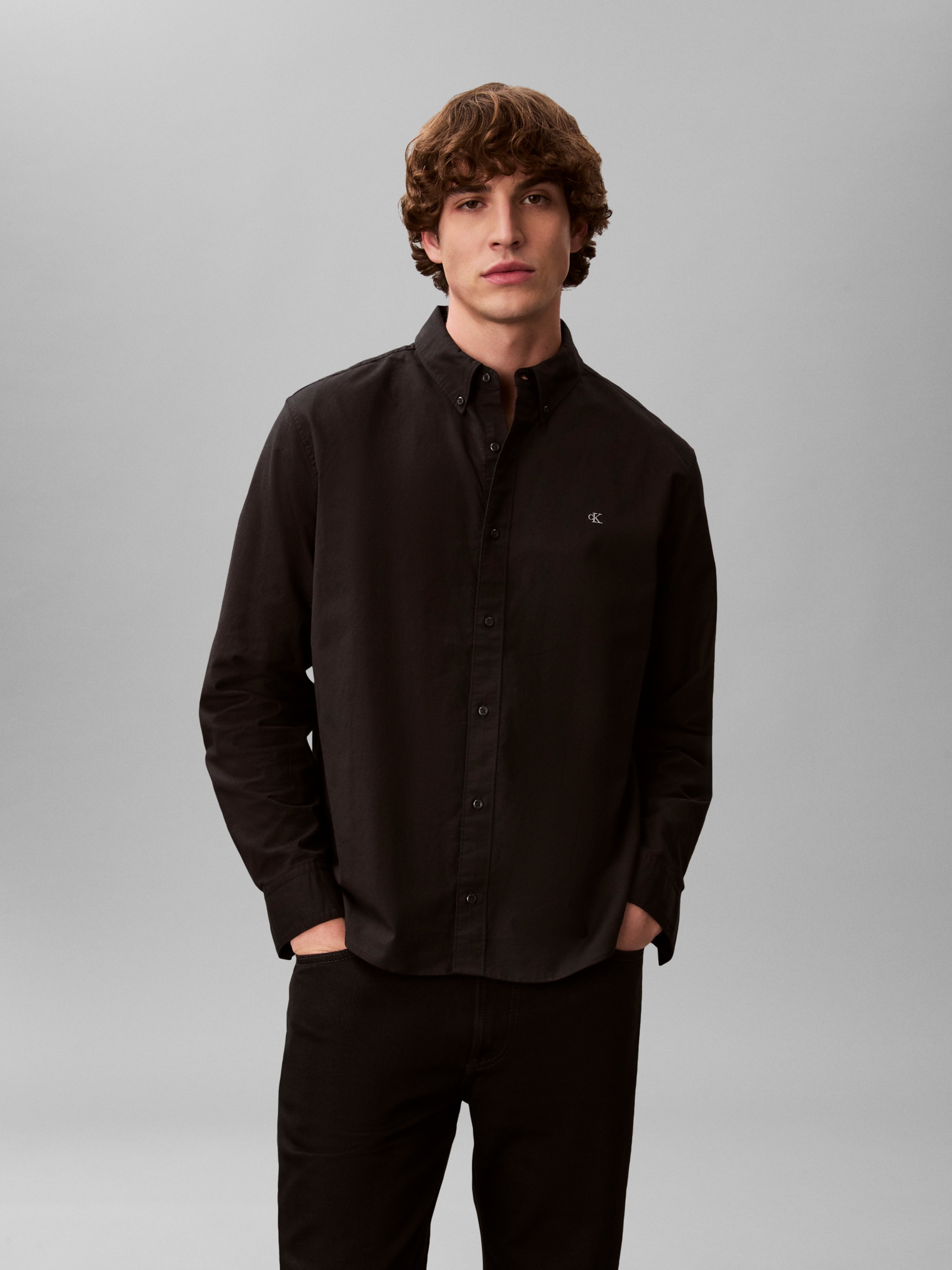 Image of Calvin Klein Langarmhemd "LS SOLID OXFORD CLASSIC SHIRT" Mit Rundhalsausschnitt
