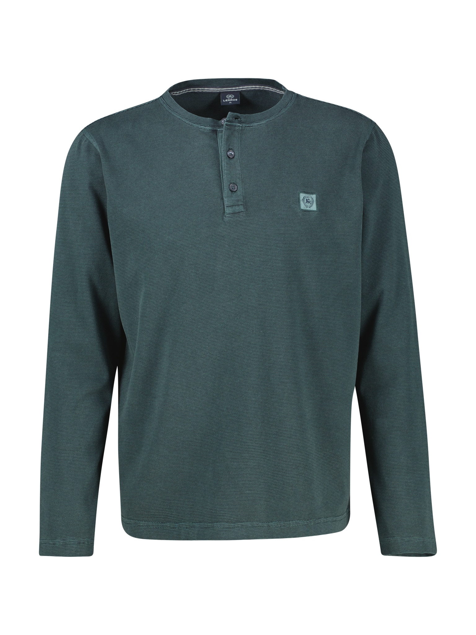 LERROS T-shirt à manches longues Avec une courte patte de boutonnage - Serafino - et fines rayures