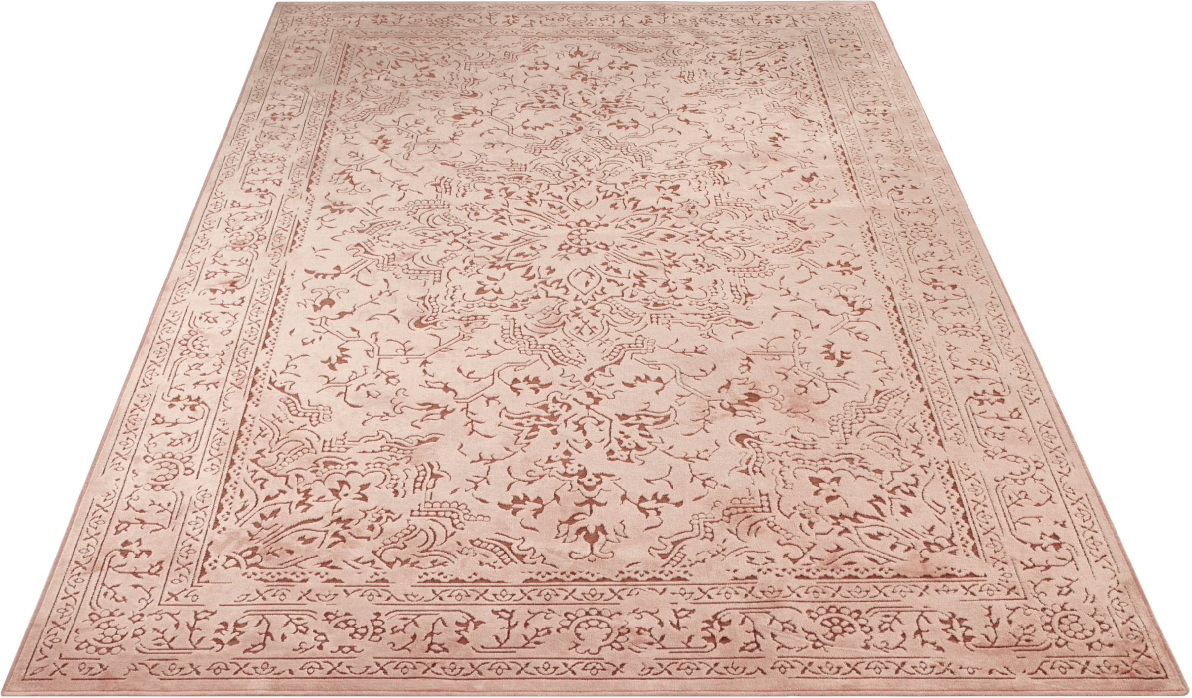 Image of ELLE DECORATION Designteppich »Machasi«, rechteckig, 4 mm Höhe, Samtiger Kurzflor, Seiden Optik, Vintage Design, Wohnzimmer, Schlafzimmer, Robust, Pflegeleicht bei Ackermann Versand Schweiz