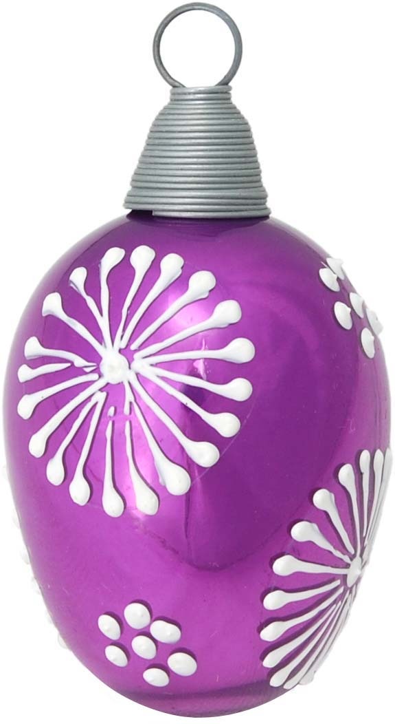 Krebs Glas Lauscha Osterei »Floral bunte Farben: pink, lila und gelb, Osterdekoration, Frühling« Mundgeblasenes und handbemaltes Glas, Made in Germany