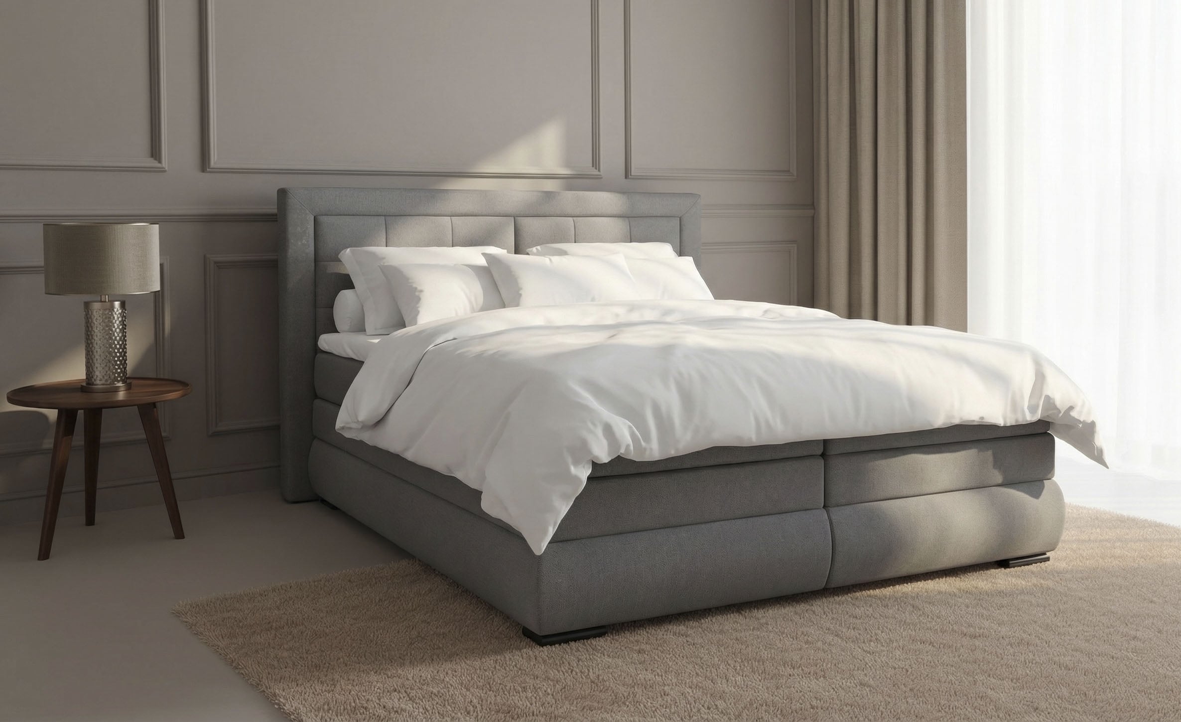 GOODproduct Boxspringbett »MIVVA inkl. Bettkasten & Topper, Komfortliegehöhe: 67cm, Breite: 180cm« in H3, H4 oder Hmix H3/H4, wahlweise mit oder ohne LED-Leuchten
