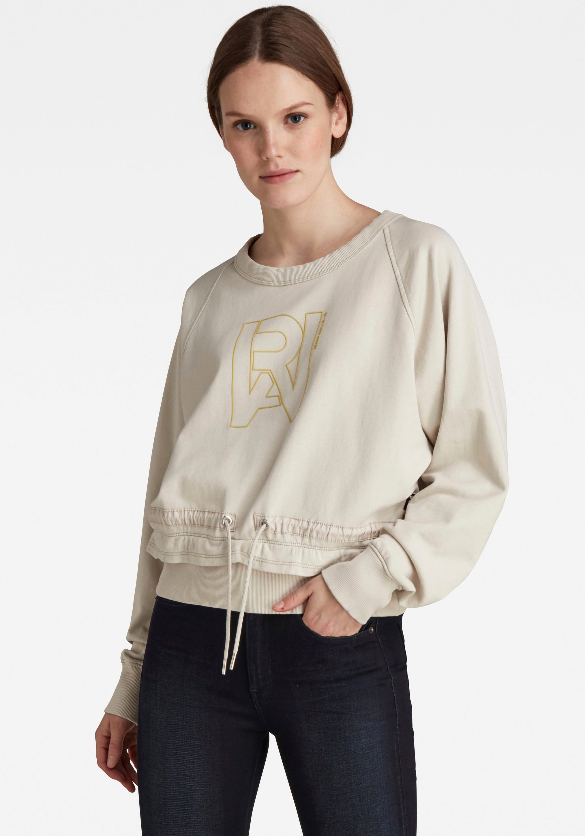 Image of G-Star RAW Sweatshirt »RAW Drawcord Raglan Crewneck Sweatshirt«, verstellbare Passform durch Kordelzug an der Taille bei Ackermann Versand Schweiz