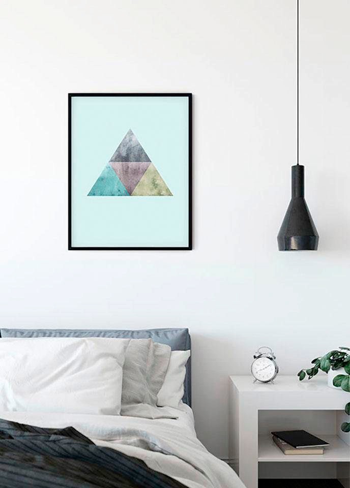 Image of Komar Bild "Triangles Top Blue" Formen Kunst 1 Stk. tlg. Wandbild zur Dekoration - ohne Rahmen