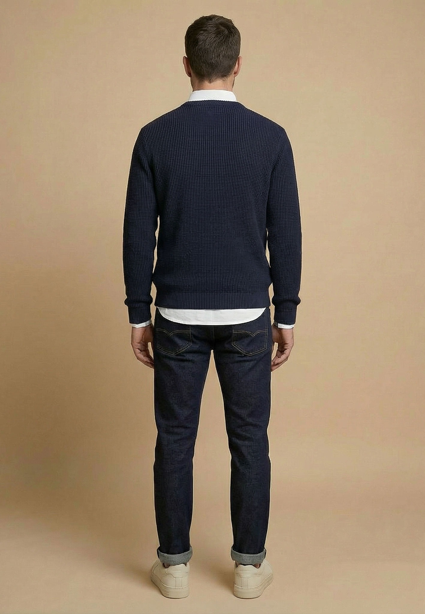 FYNCH-HATTON Pull en tricot en coton, coupe normale, longueur couvrant les hanches