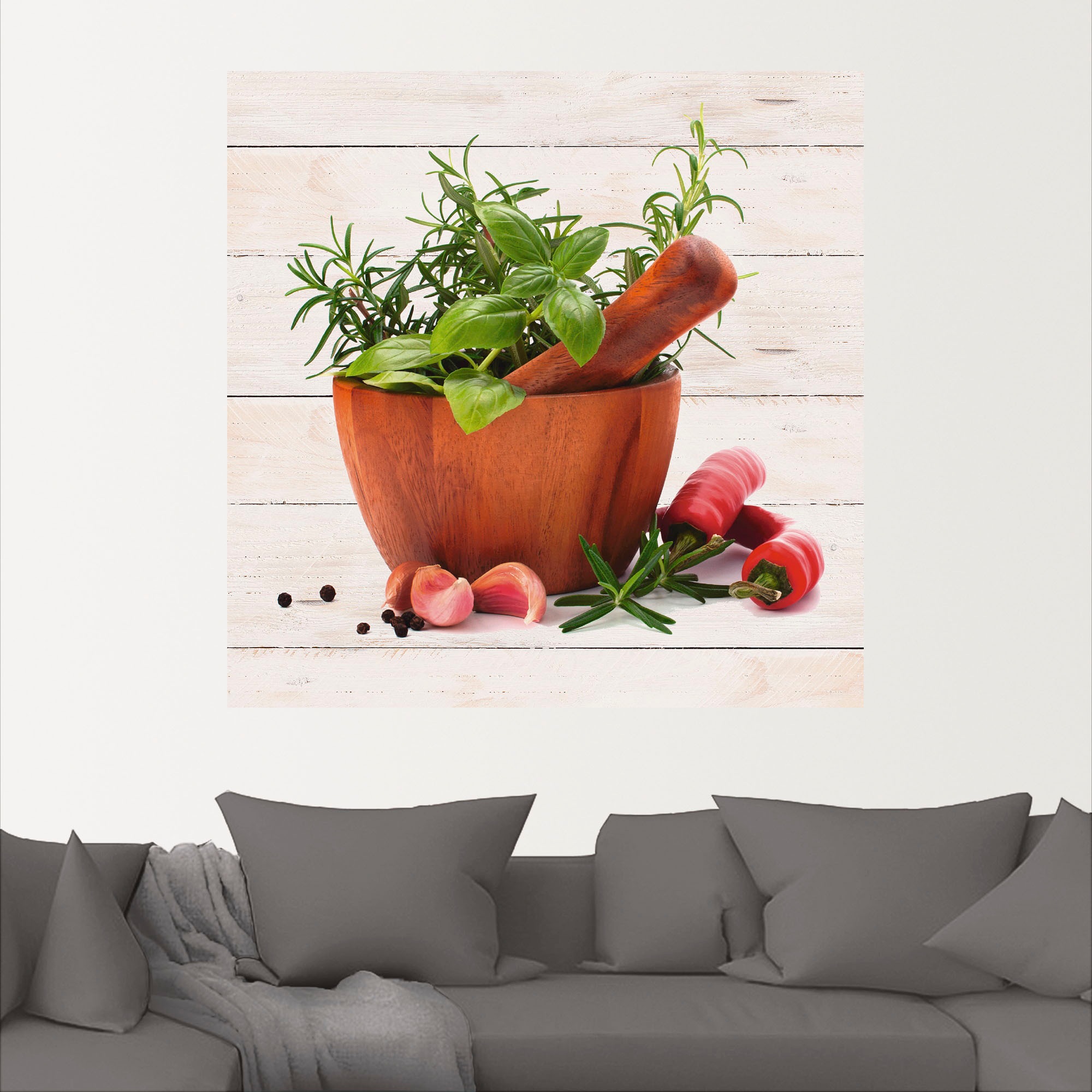 Artland Wandbild »Frische Kräuter und Gewürze«, Arrangements, (1 St.), als Leinwandbild, Wandaufkleber in verschied. Grössen