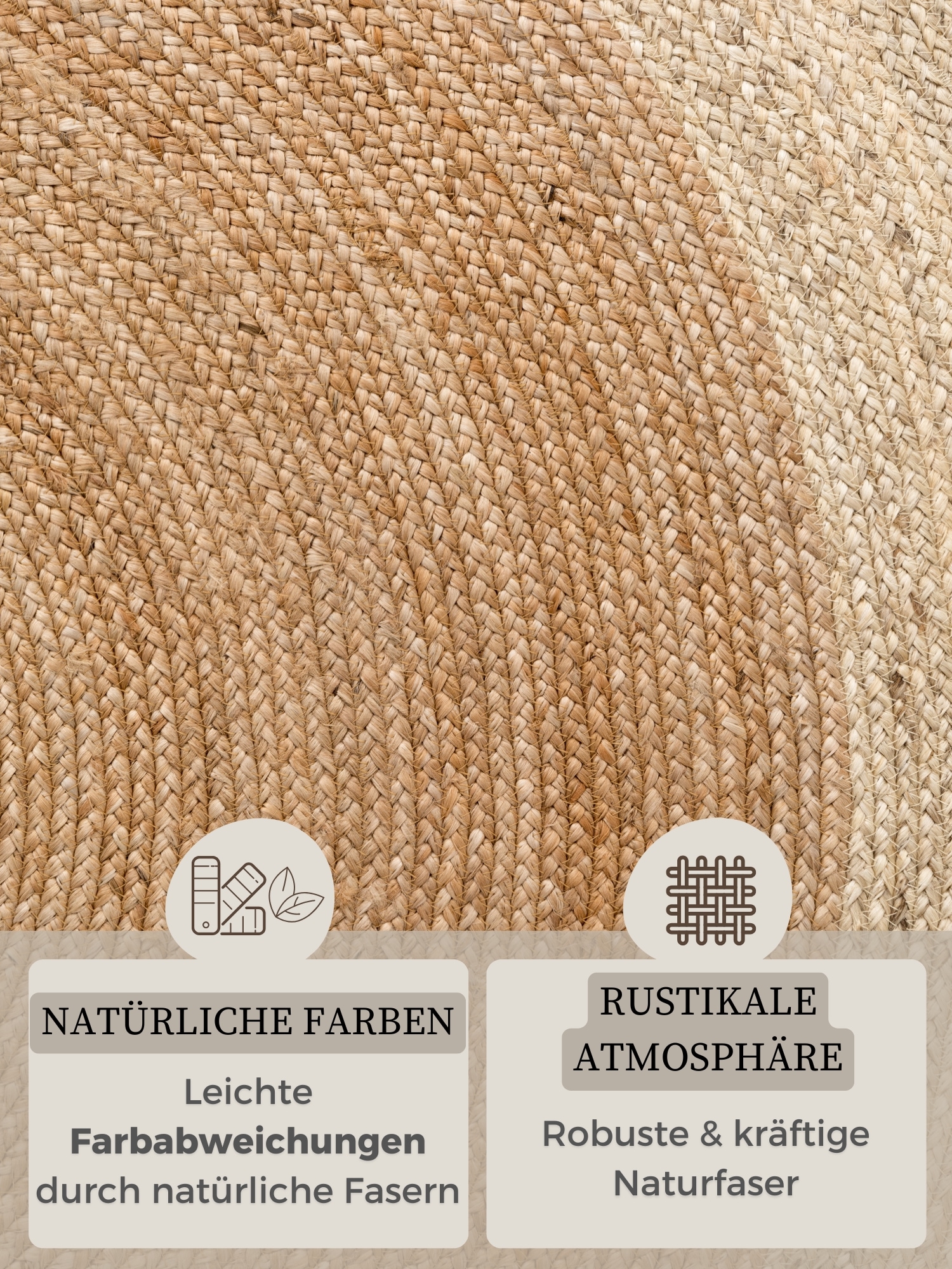 HANSE Home Tapis »Jutta Juteteppich« Rond 9 mm Höhe 100% Jutefaser, Natur, Wohnzimmer, Esszimmer, Flur, Boho, Skandi