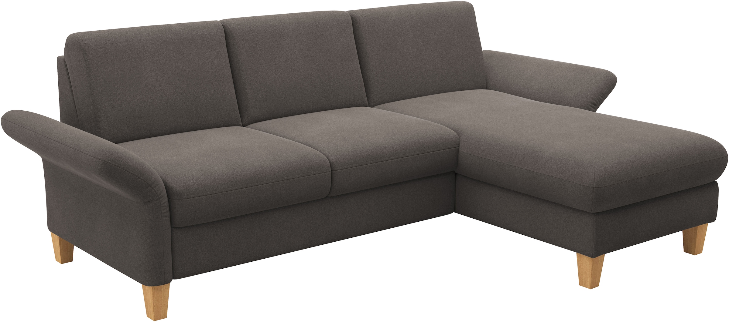 Home affaire Ecksofa »Rochelle«, wahlweise mit Armlverstellung, Klappbett mit Rollen & Bettkasten