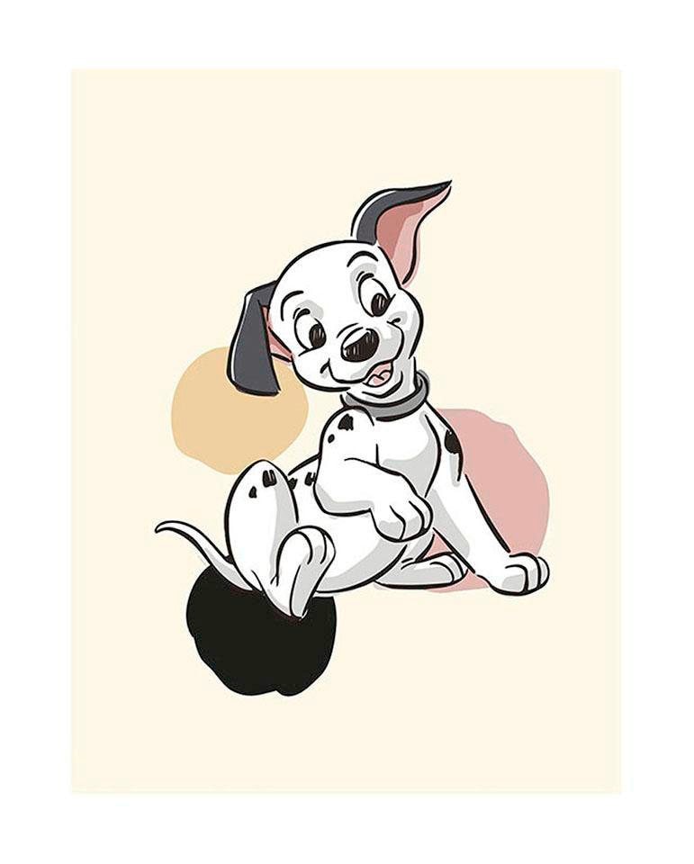 Image of Komar Bild "101 Dalmatiner Dots" Disney 1 Stk. tlg. Wandbild zur Dekoration im Kinderzimmer - ohne Rahmen