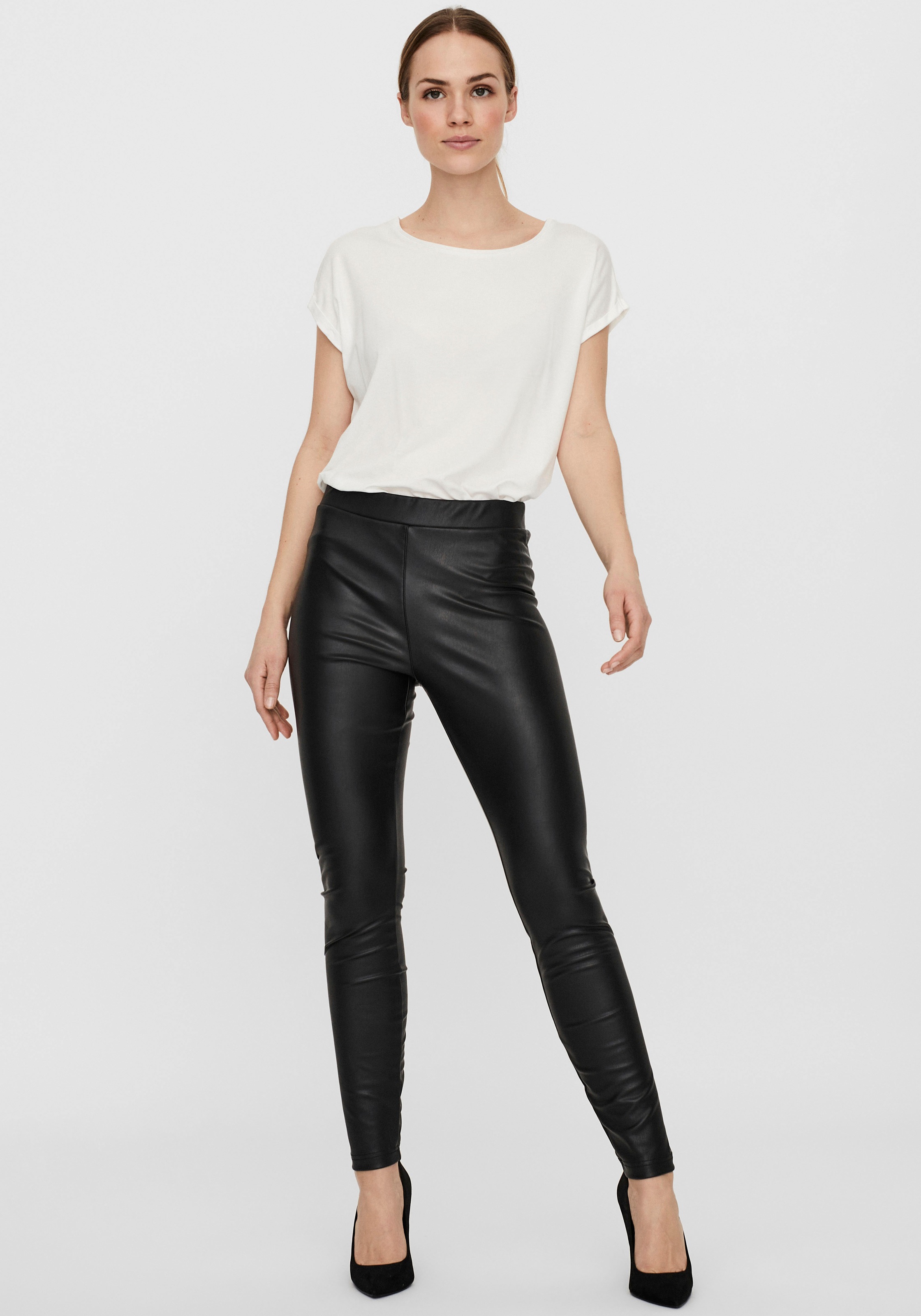 Vero Moda Lederimitathose »VMGANA MR PL LEGGING«