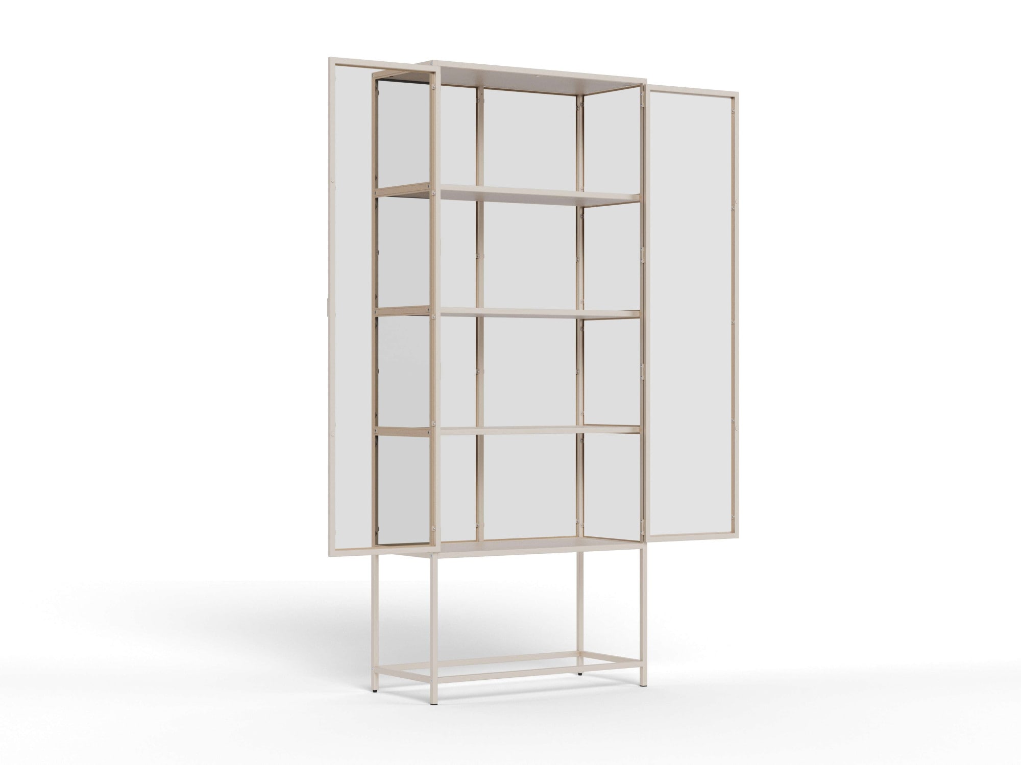 ACTONA GROUP Glasvitrine »Seaford, Vitrine« Vitrine, grauer Stahl, Oberboden und 4 Einlegeböden, 77x 35 x 185,6 cm