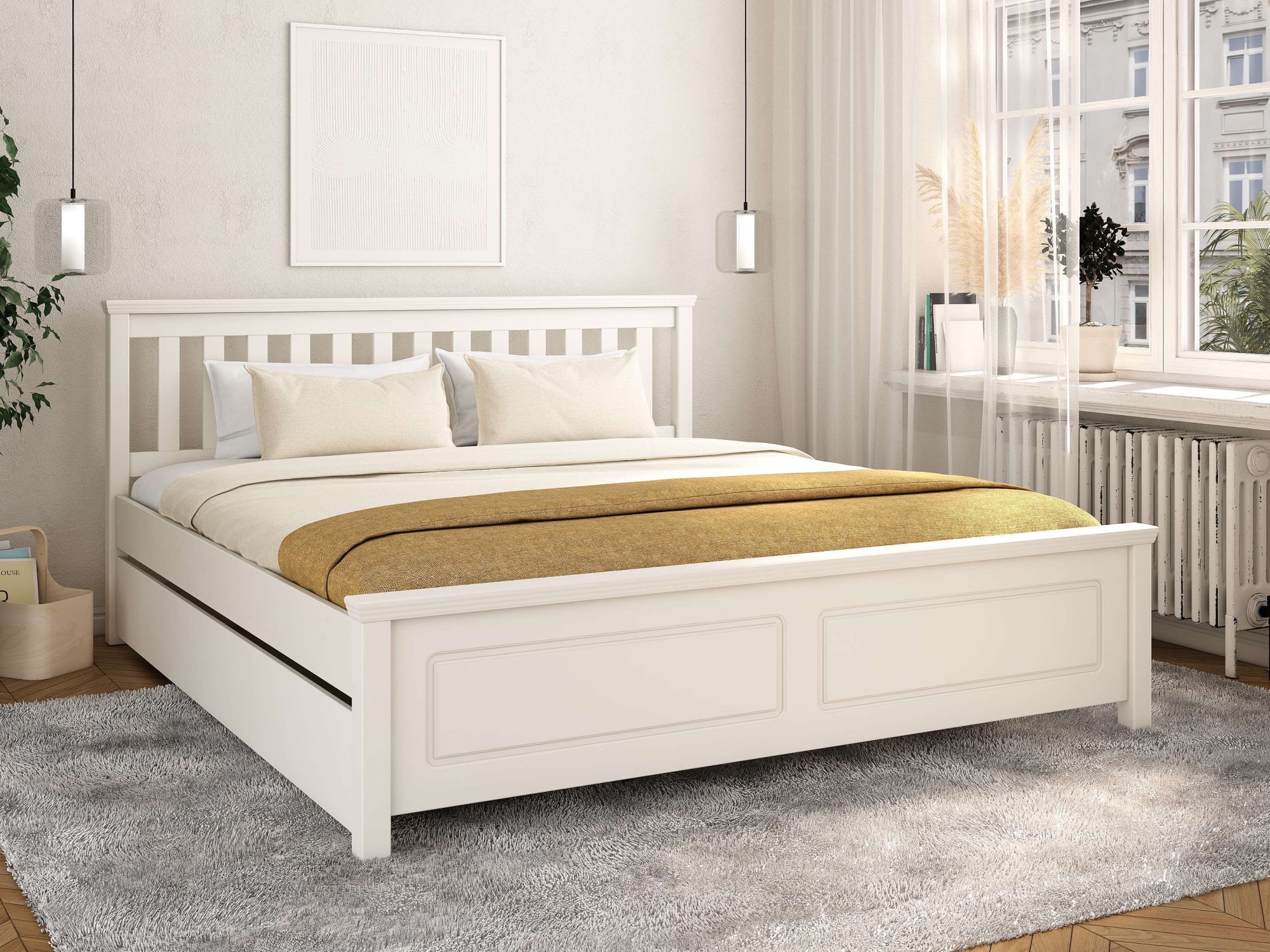 Home affaire Bett »Fredegard«, teilmassiv, inklusive Lattenrost, Kassettenoptik, in 2 Breiten