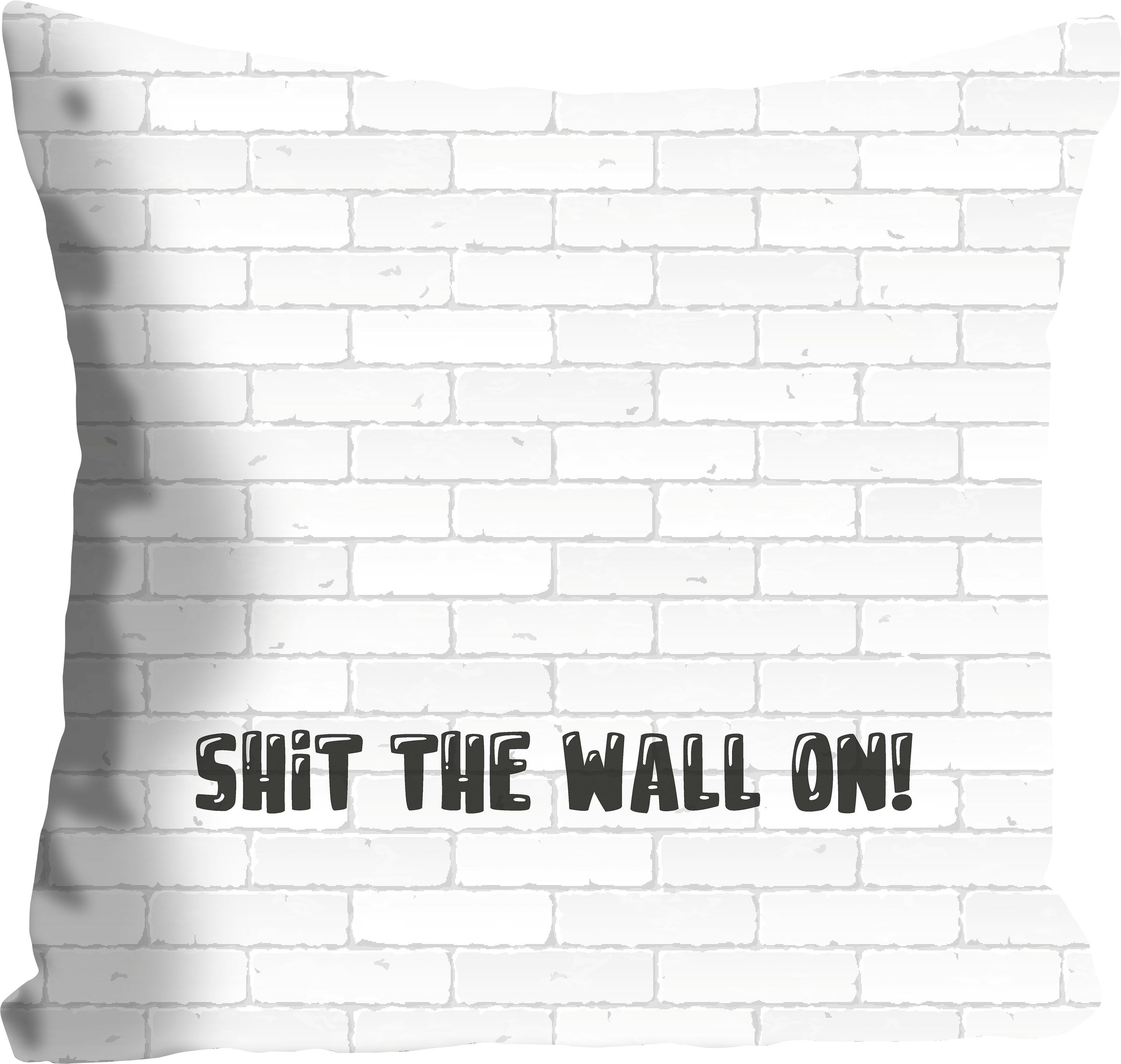 queence Dekokissen »SHIT THE WALL ON!« mit einem lustigen Spruch, Kissenhülle ohne Füllung, 1 Stück