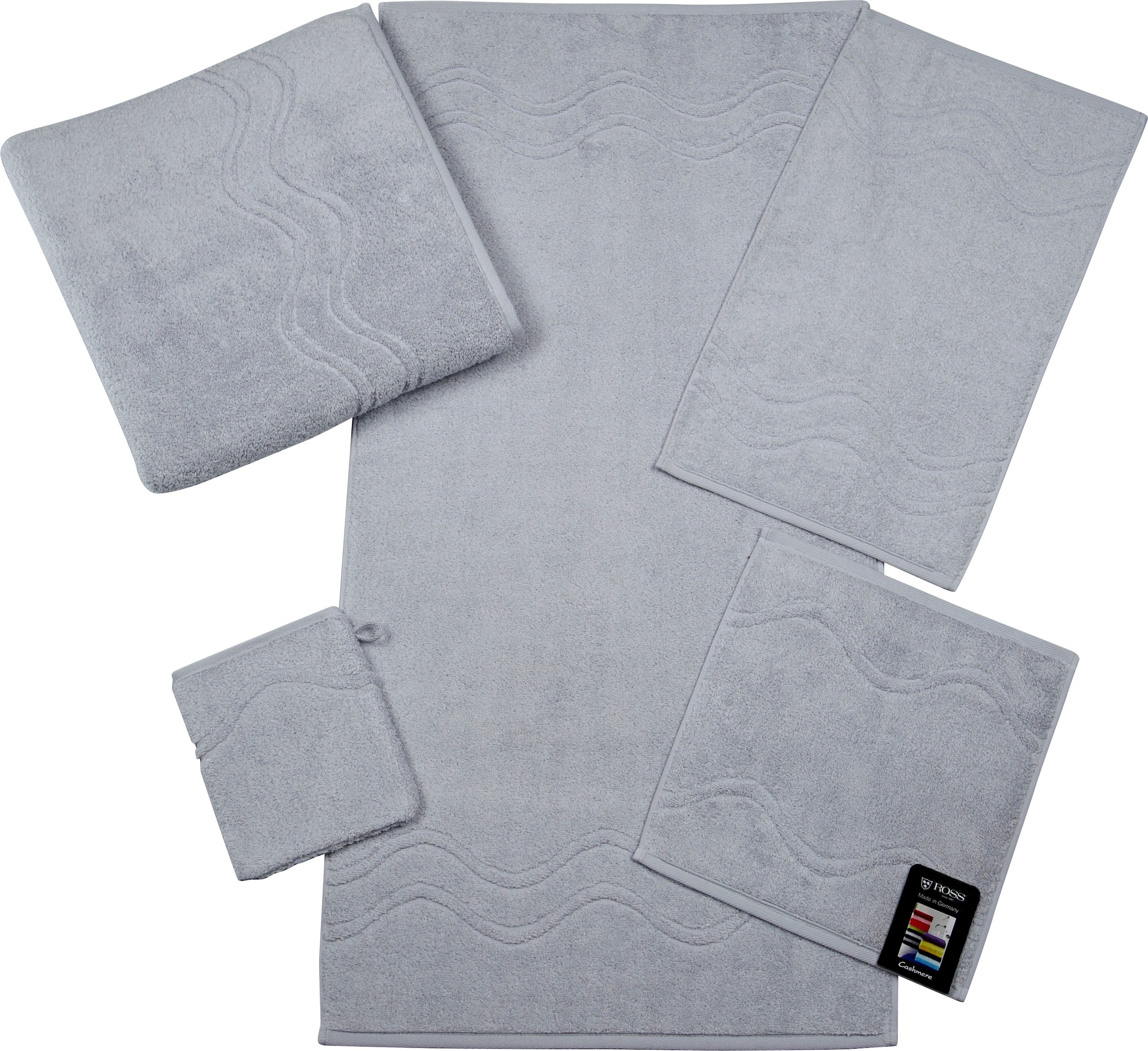 Image of ROSS Gästehandtuch "Cashmere feeling" 100% Baumwolle, mit Wellen-Bordüre, grosse Farbauswahl
