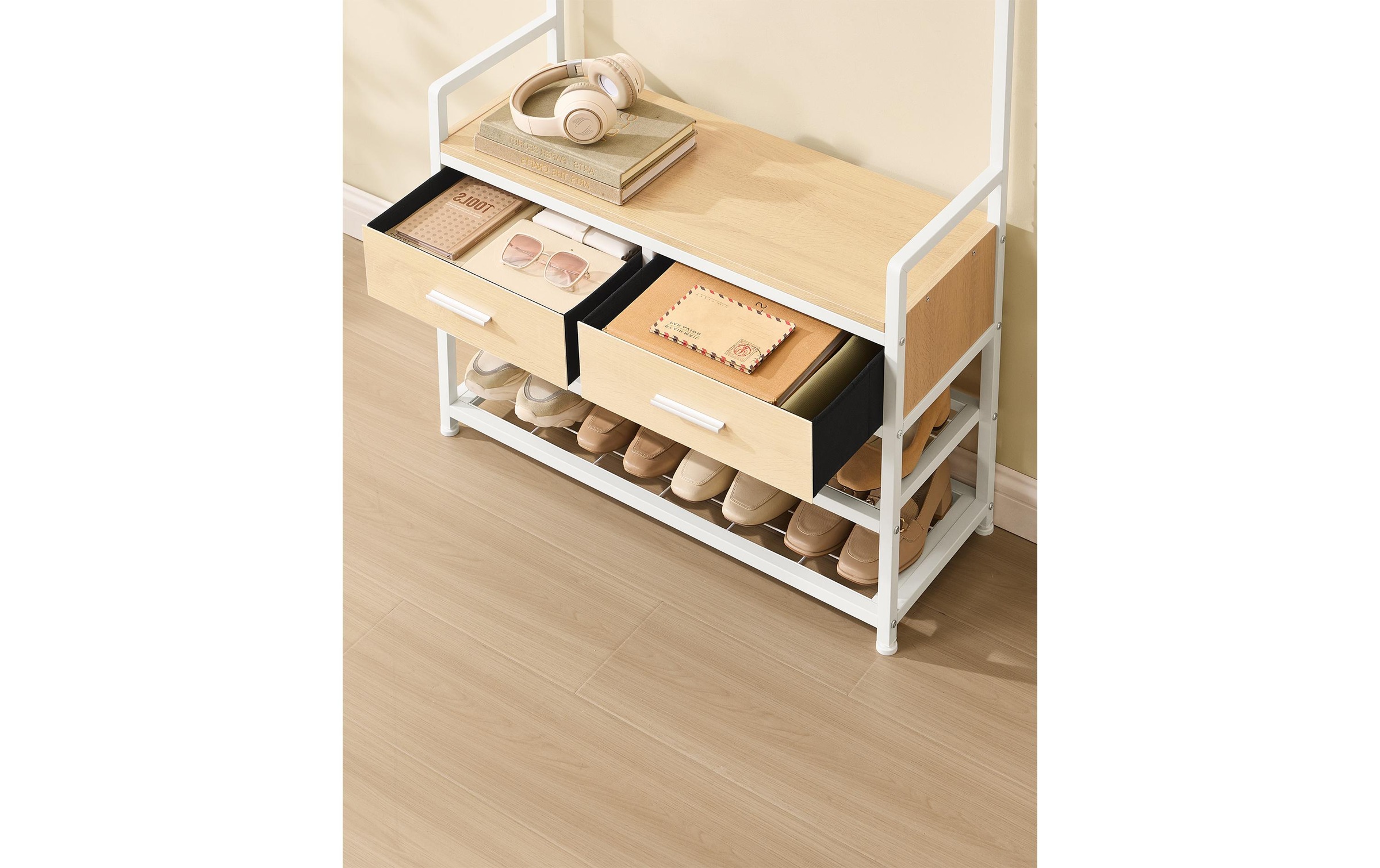 VASAGLE Garderobenständer »80.4 x 30 x 181.6 cm« Garderobenmöbel mit Sitzbank und Stauraum