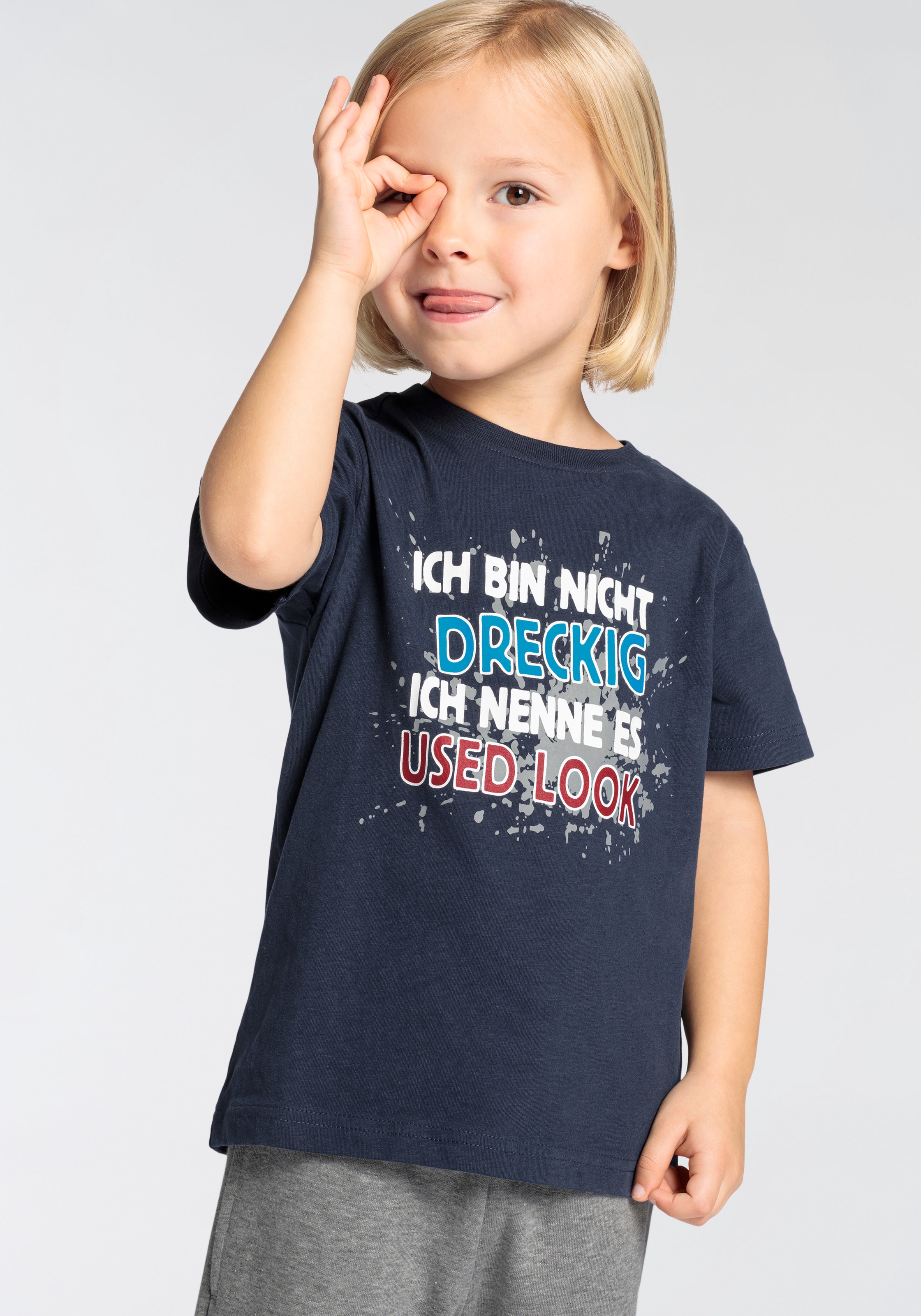 KIDSWORLD T-Shirt »ICH BIN NICHT DRECKIG«, Sprücheshirt für kleine Jungen