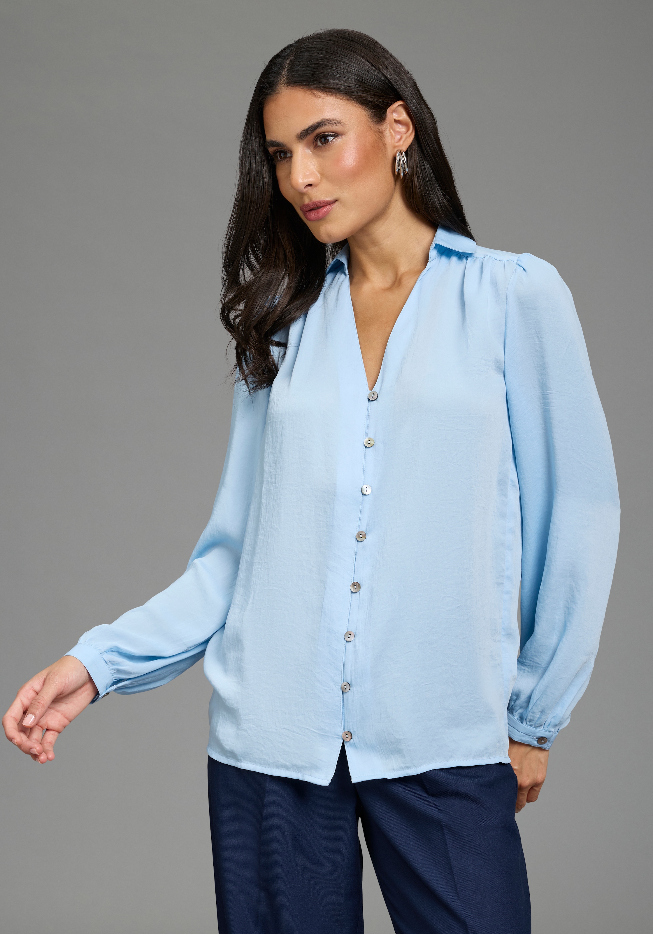 Image of Laura Scott Klassische Bluse in crinkle Optik, für einen leichten Knitter-Effekt, bügelfrei