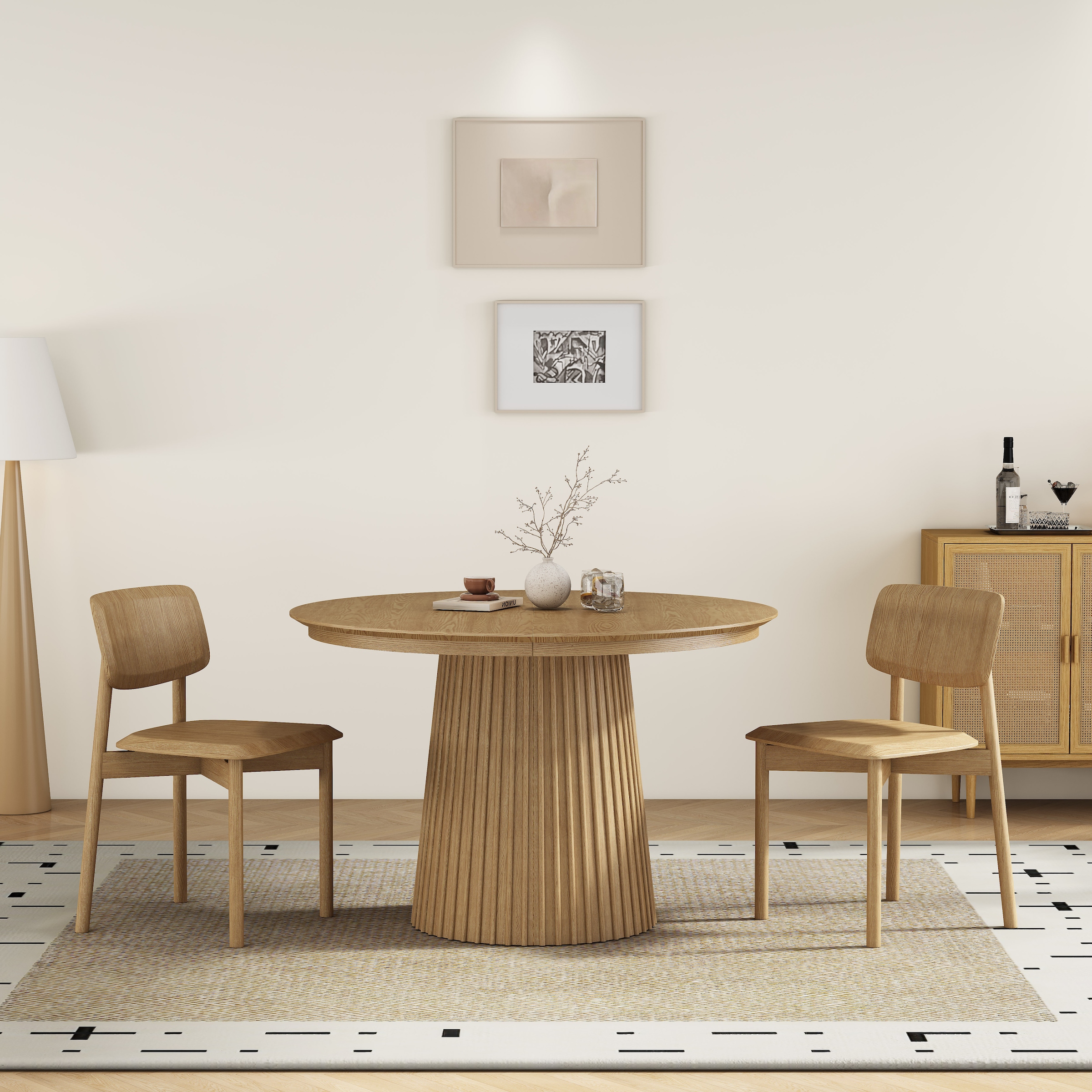 GOODproduct Esszimmerstuhl »Grelia« (Set) 2 Stk.natürliche warme Eichenoptik, in zwei Farben, Sitzhöhe 46 cm