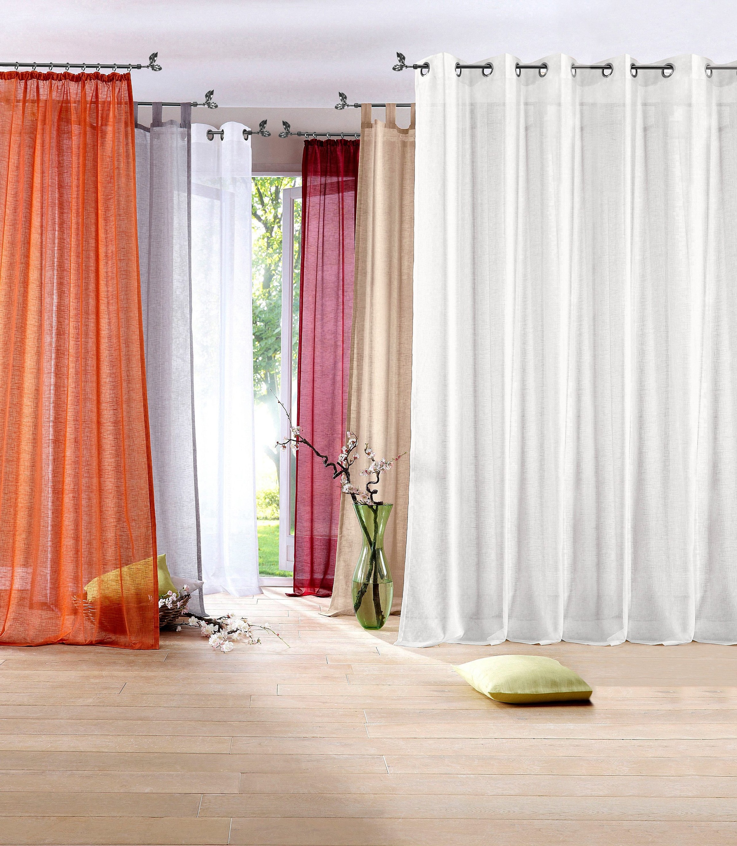 OTTO home Gardine "REGINA" Schlaufen 2 Stk. tlg. Vorhang, Fertiggardine, 2-er Set, transparent, modern