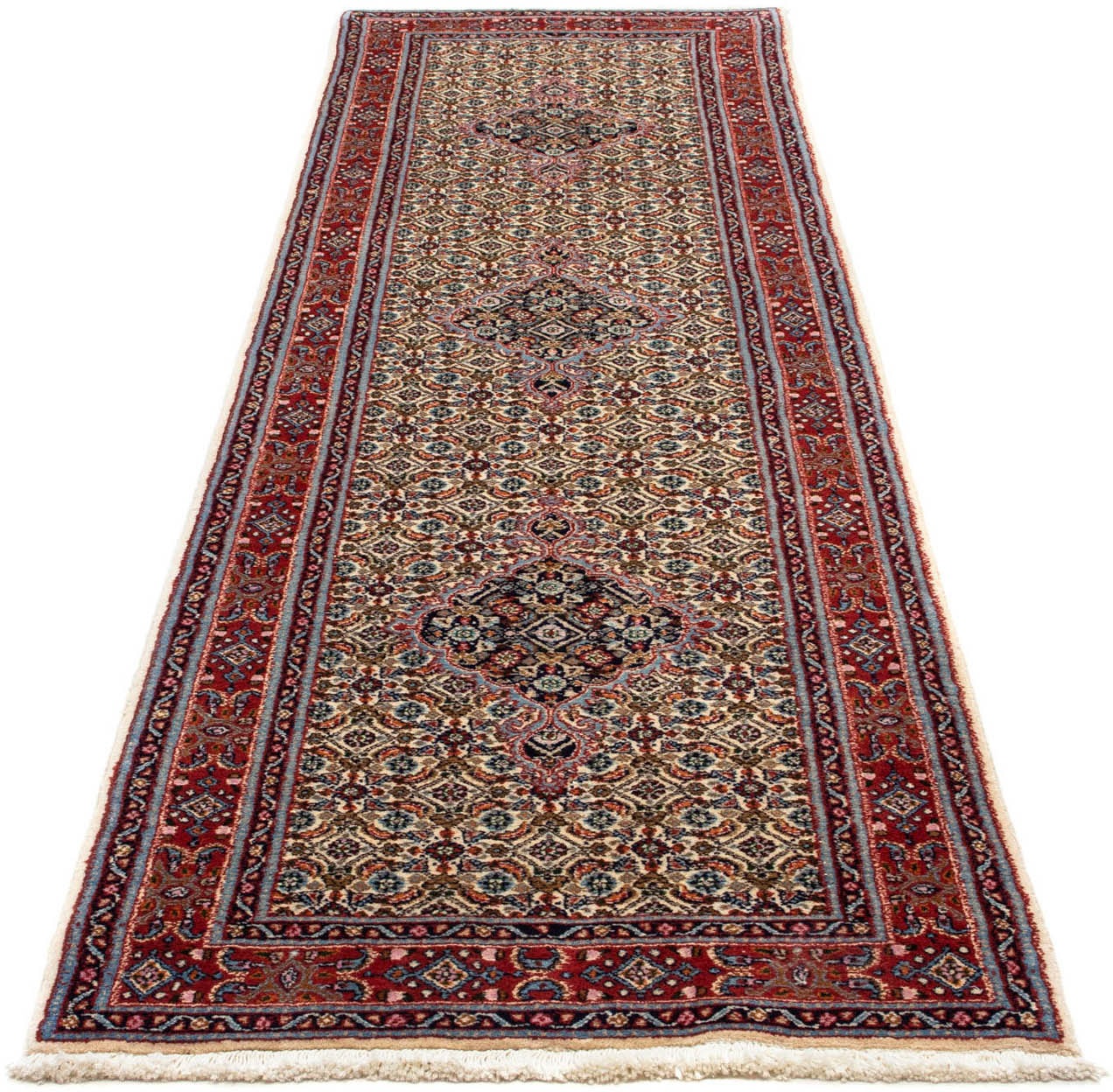 Image of morgenland Hochflor-Läufer »Moud Medaillon Beige 298 x 77 cm«, rechteckig, 1 mm Höhe, Unikat mit Zertifikat bei Ackermann Versand Schweiz