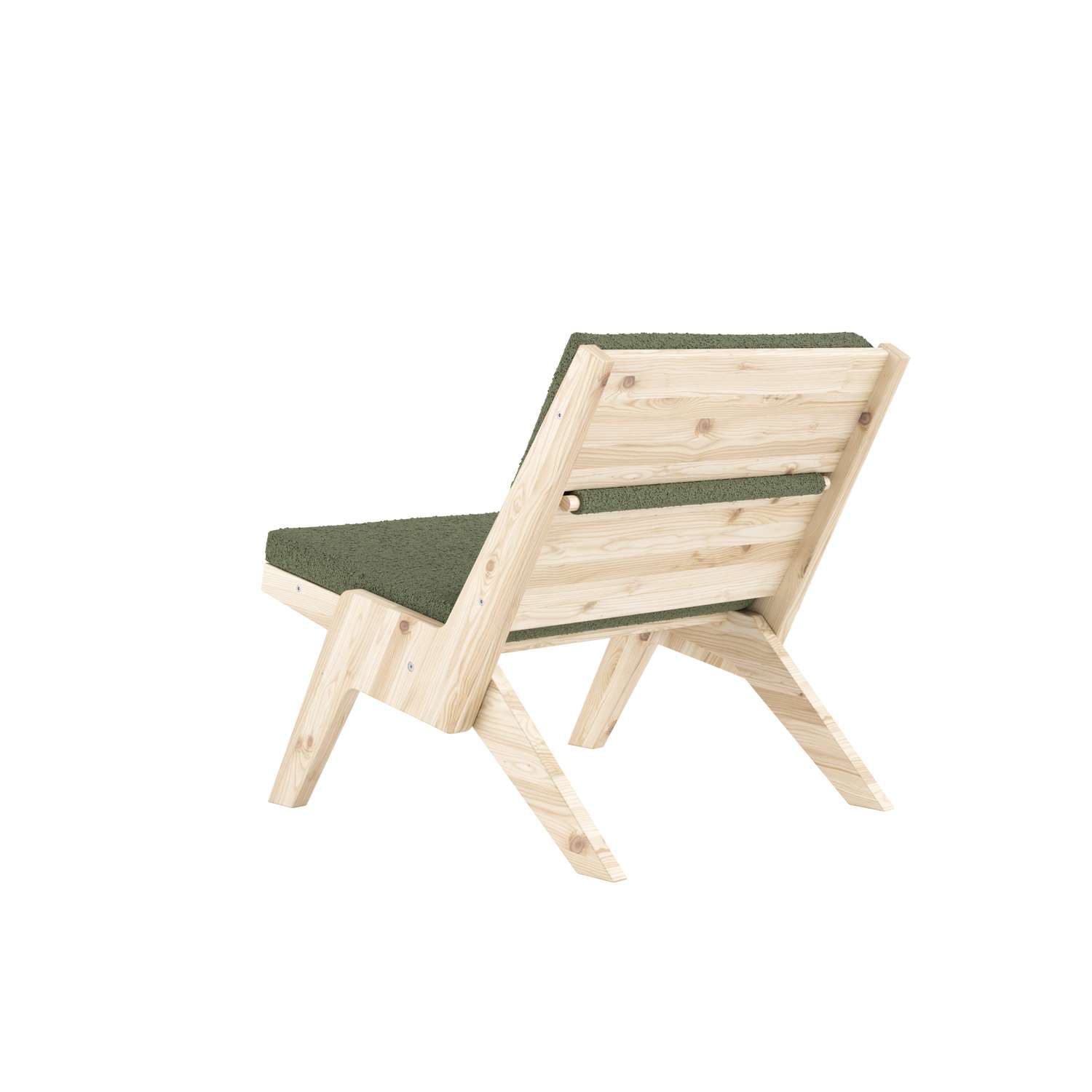 Karup Design Fauteuil lounge »Sway Lounge Chair, ohne Armlehnen, aus FSC®-zertifiziertem Massivholz« Matelas avec housse bouclé en plusieurs couleurs, fabriqué en Europe