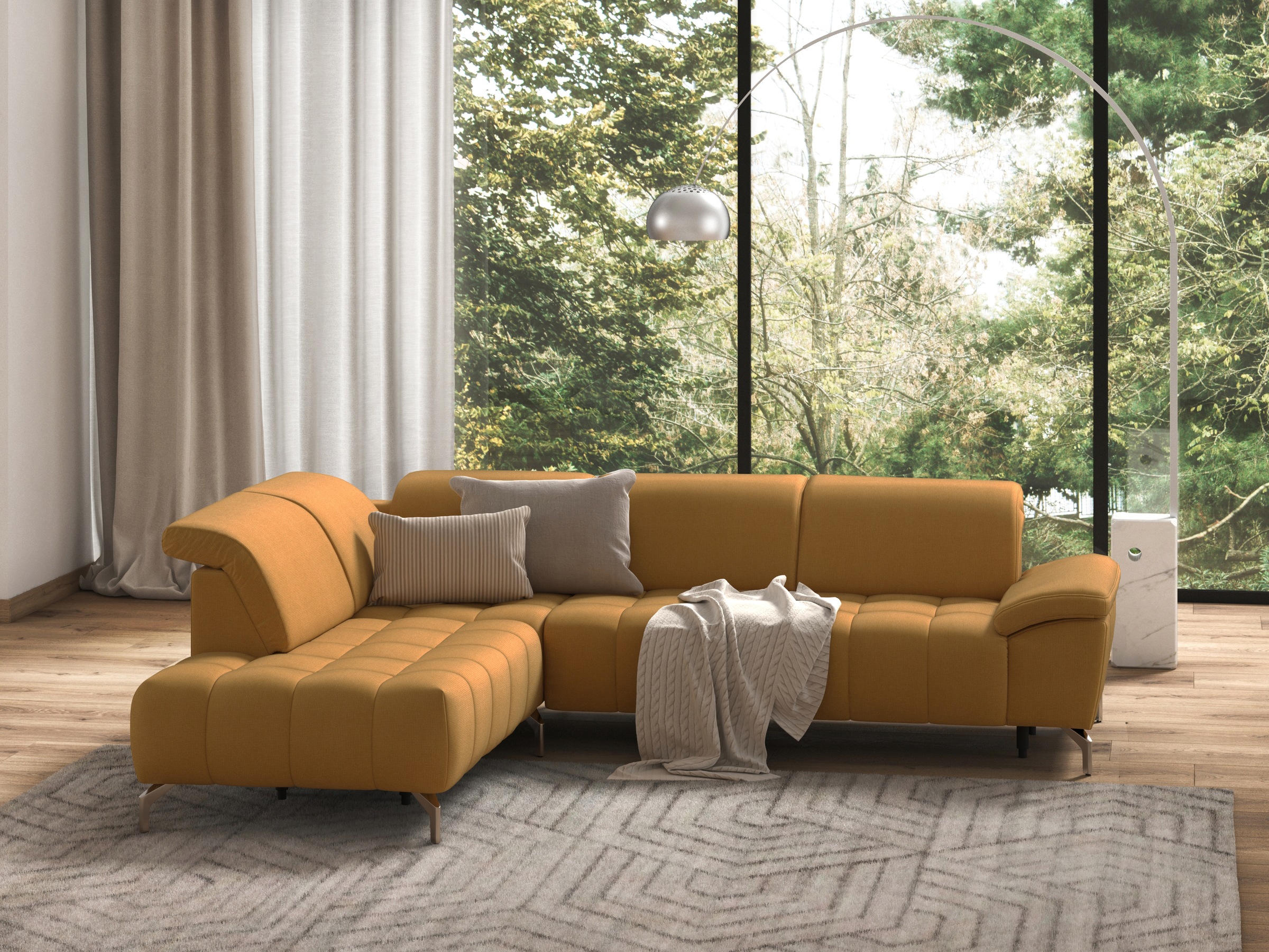 sit&more Ecksofa »Cool L-Form«, wahlweise mit Kopfteilverstellung und Vorziehsitz, motorisch