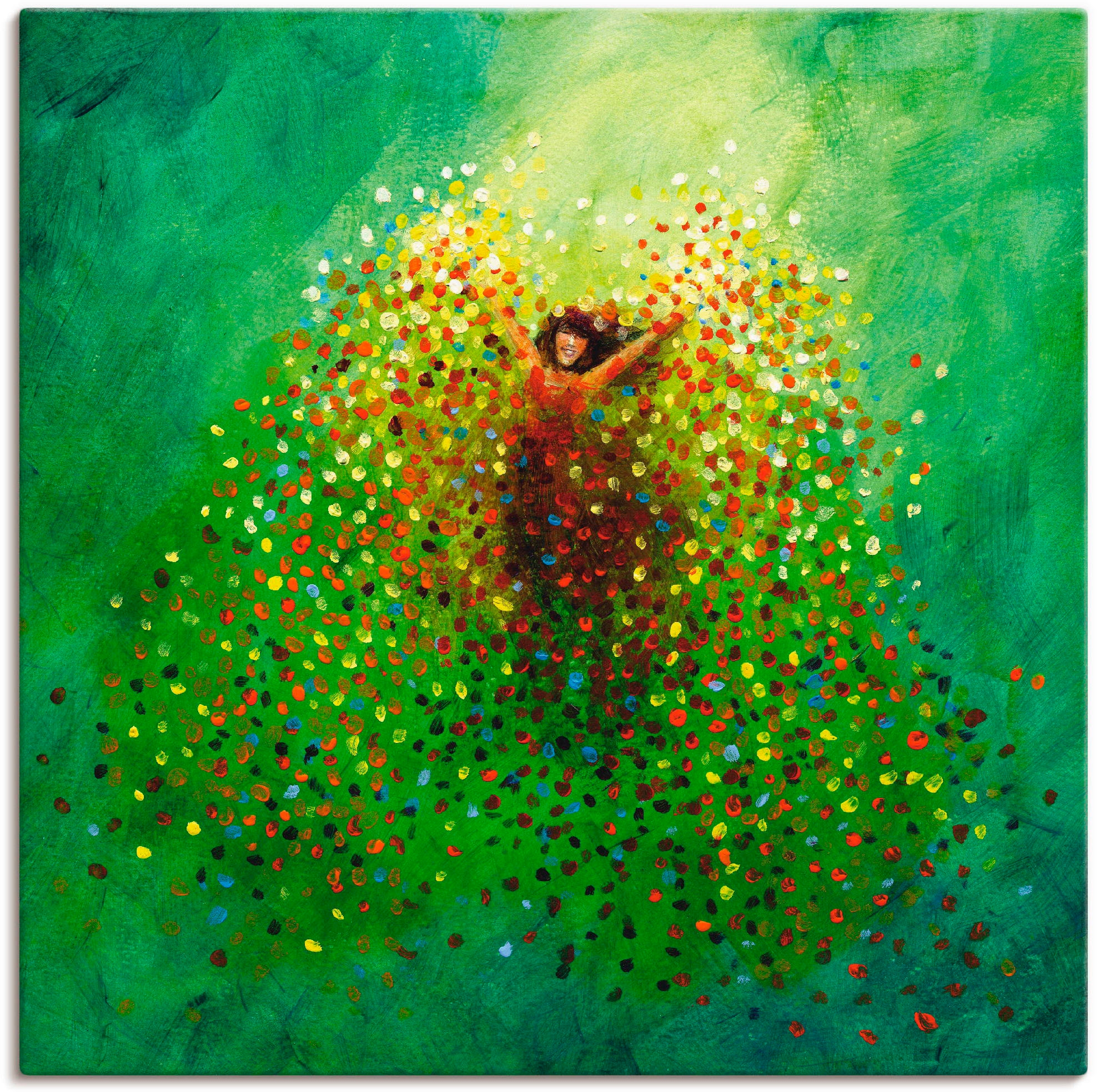 Image of Artland Leinwandbild "Sich selbst feiern" Frau 1 Stk. tlg. auf Holzrahmen gespannt