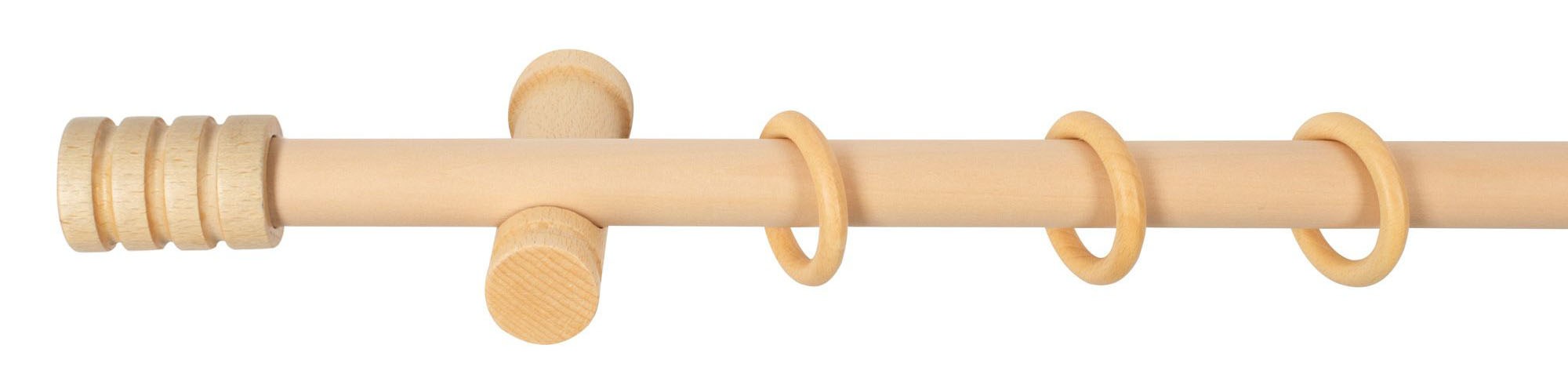 SN DECO GROUP Gardinenstange »Pisa«, 1 läufig-läufig, Fixmass, 28 mm, Holz, verschiedene Längen und Farben, Komplettset